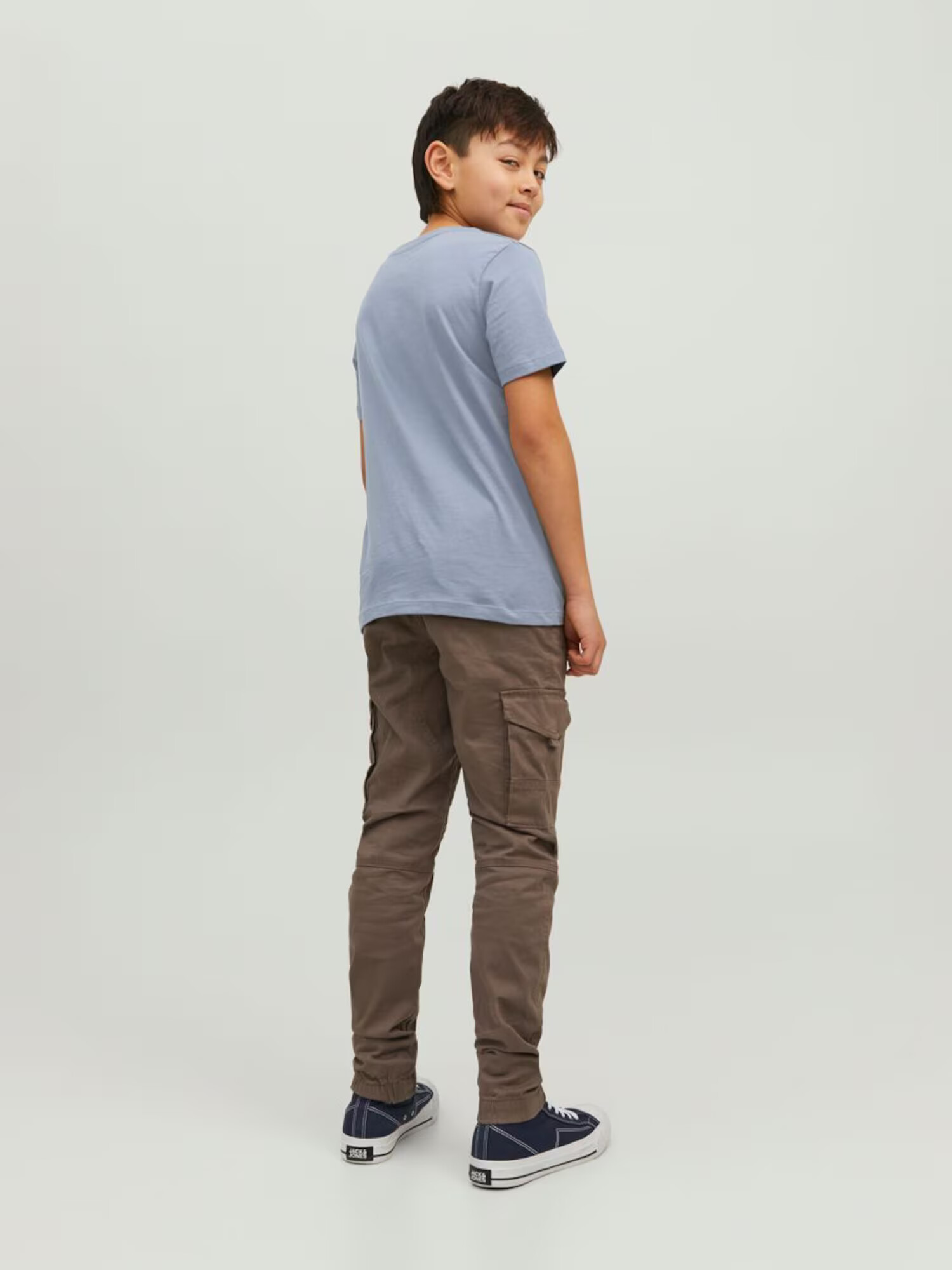 Jack & Jones Junior Tricou 'Ecorp' albastru / alb - Pled.ro