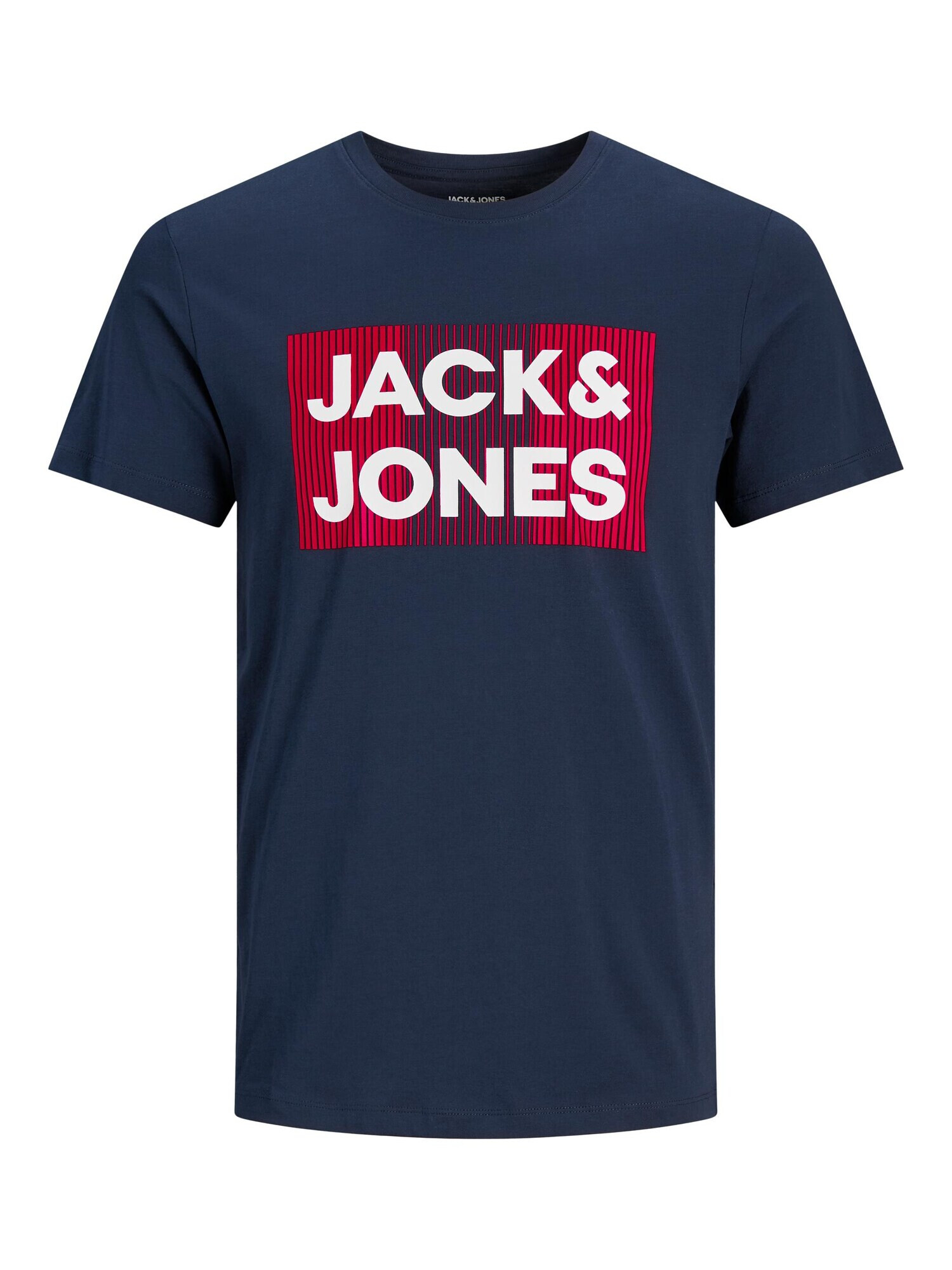 Jack & Jones Junior Tricou 'Ecorp' albastru marin / roșu rodie / alb - Pled.ro