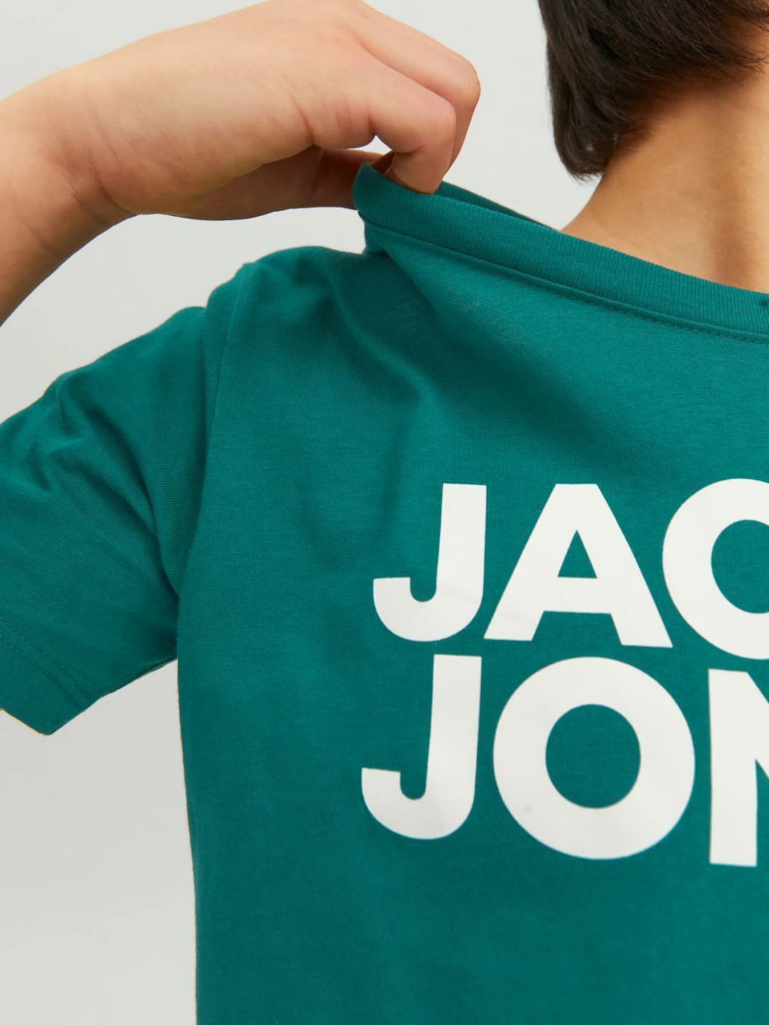 Jack & Jones Junior Tricou 'Ecorp' verde / alb - Pled.ro