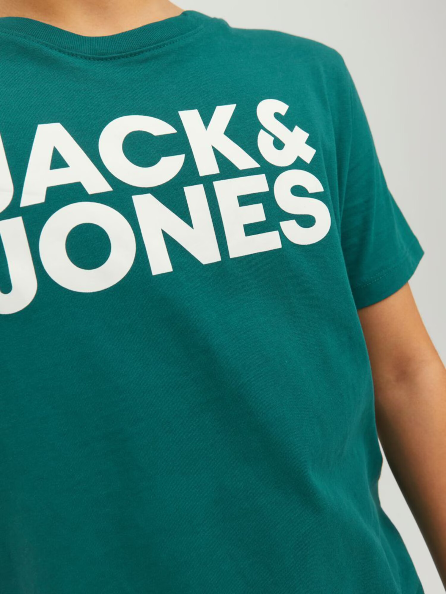 Jack & Jones Junior Tricou 'Ecorp' verde / alb - Pled.ro