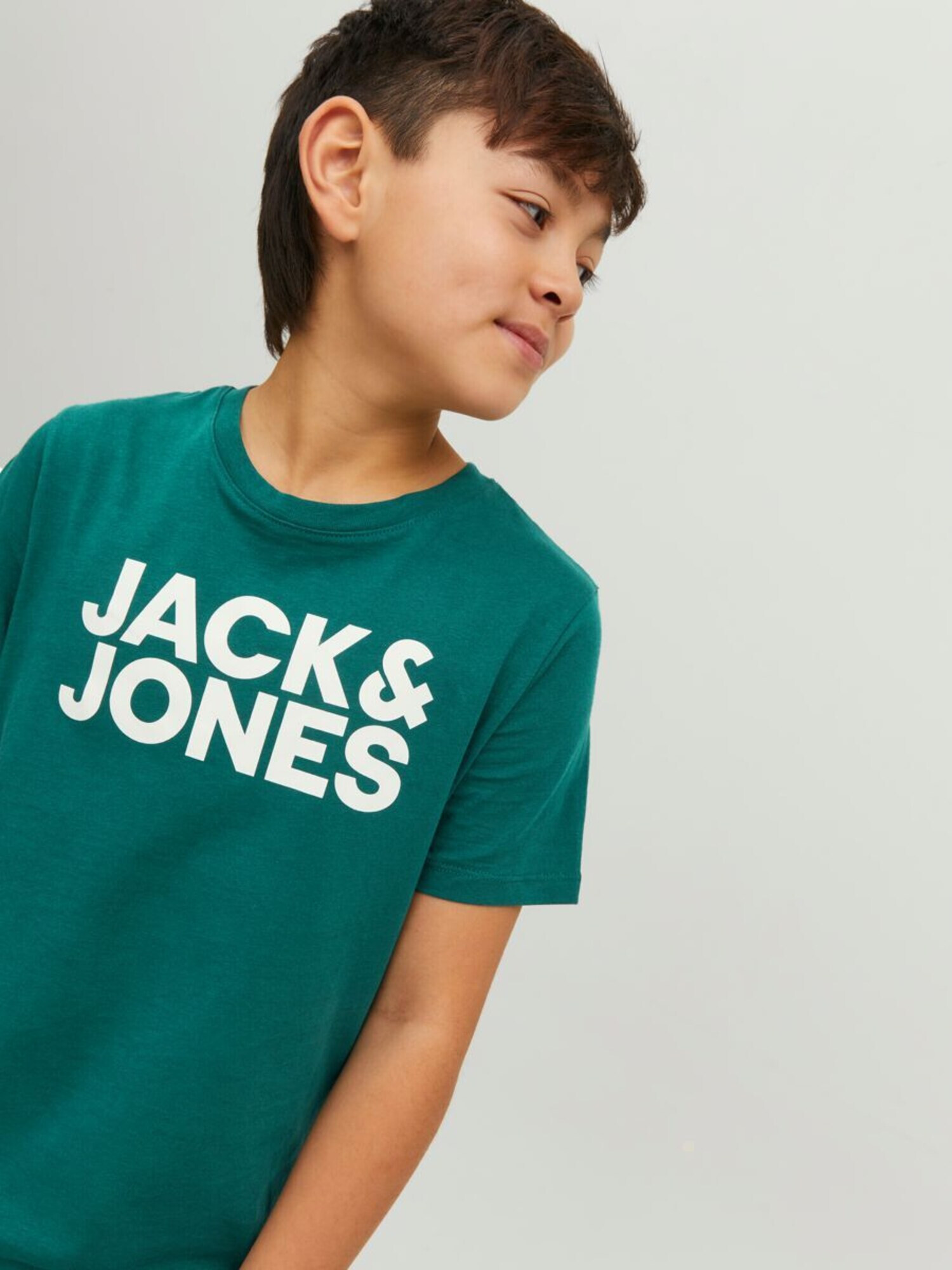 Jack & Jones Junior Tricou 'Ecorp' verde / alb - Pled.ro