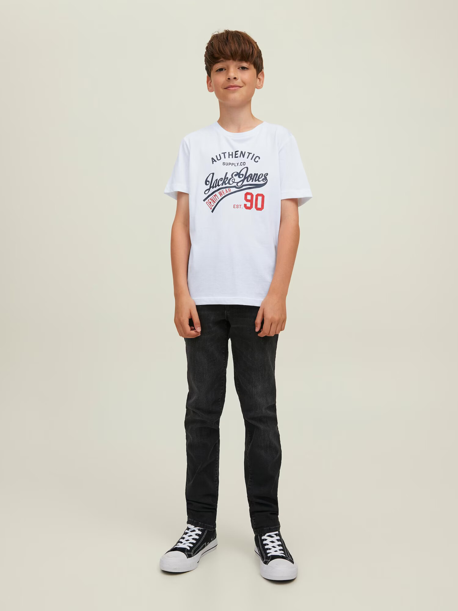 Jack & Jones Junior Tricou 'Ethan' bleumarin / roșu / negru / alb - Pled.ro