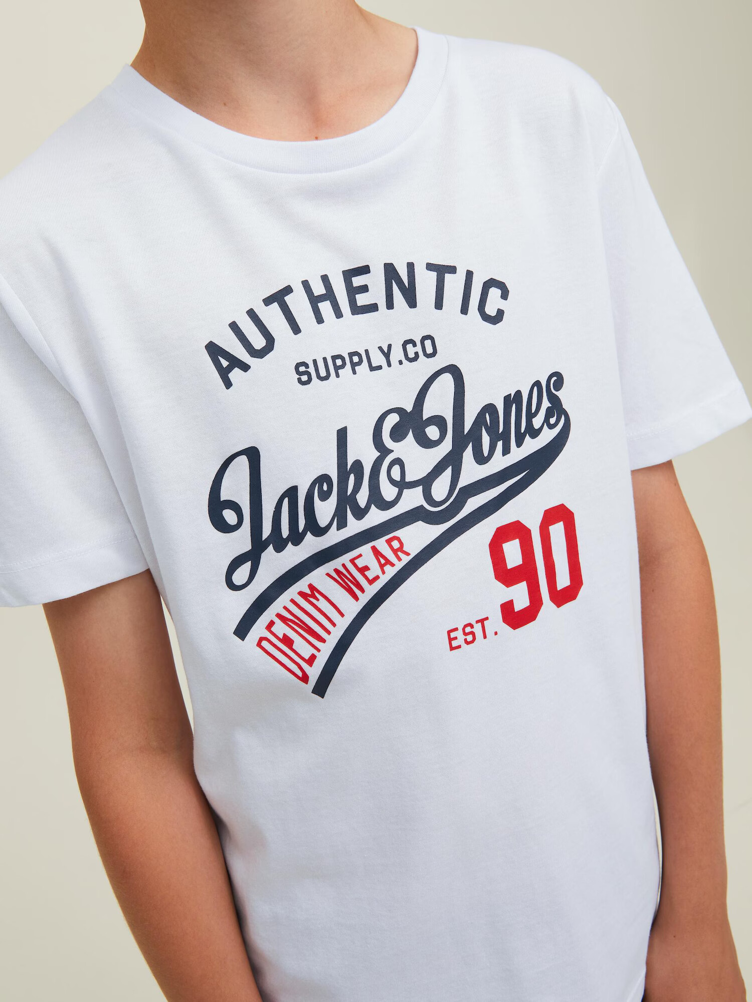 Jack & Jones Junior Tricou 'Ethan' bleumarin / roșu / negru / alb - Pled.ro