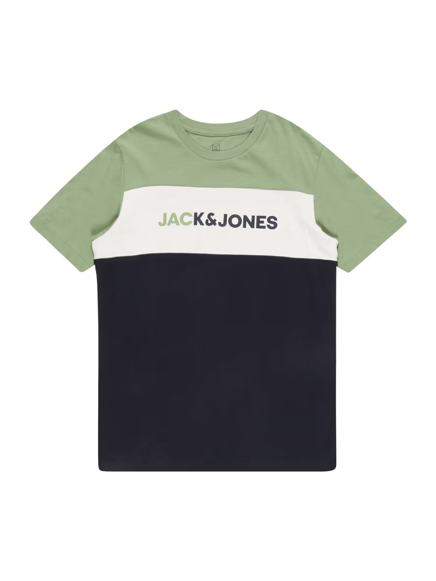 Jack & Jones Junior Tricou 'FINN' verde / negru / alb - Pled.ro