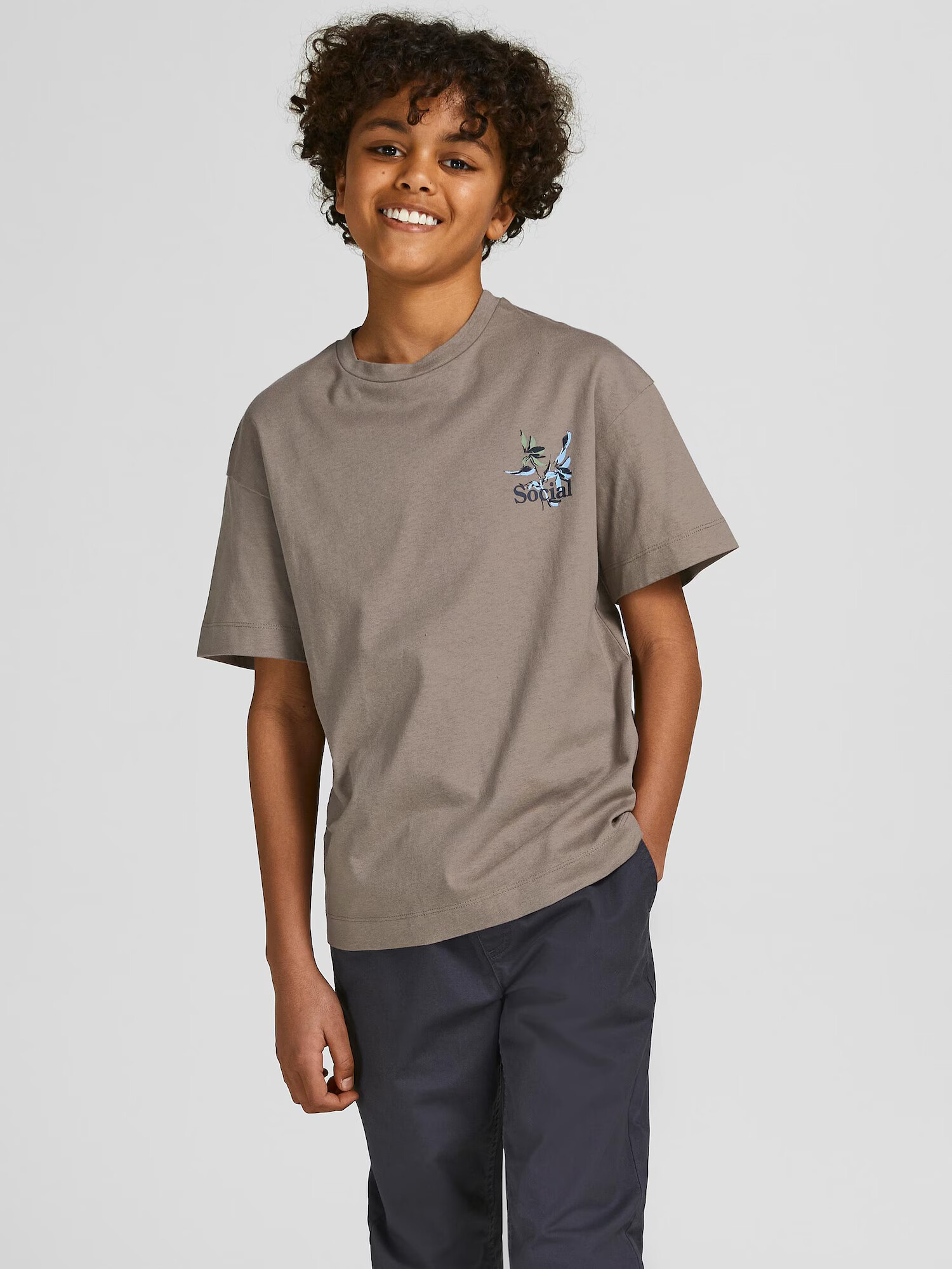 Jack & Jones Junior Tricou 'Flows' bleumarin / albastru deschis / gri taupe / verde măr / alb - Pled.ro