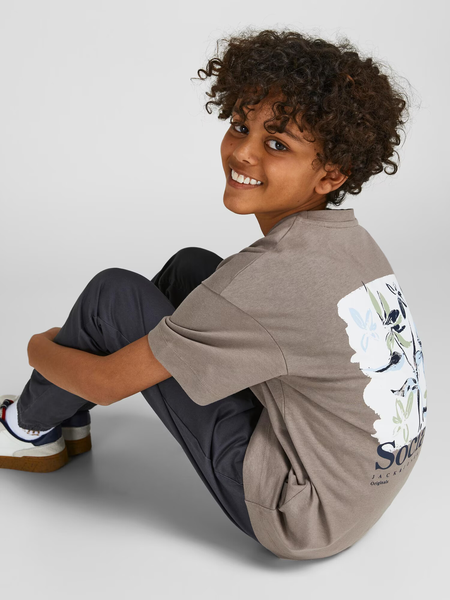 Jack & Jones Junior Tricou 'Flows' bleumarin / albastru deschis / gri taupe / verde măr / alb - Pled.ro