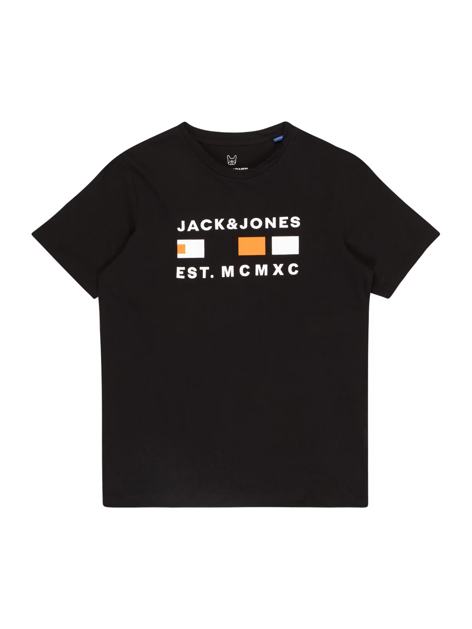 Jack & Jones Junior Tricou 'FREDDIE' portocaliu / negru / alb - Pled.ro