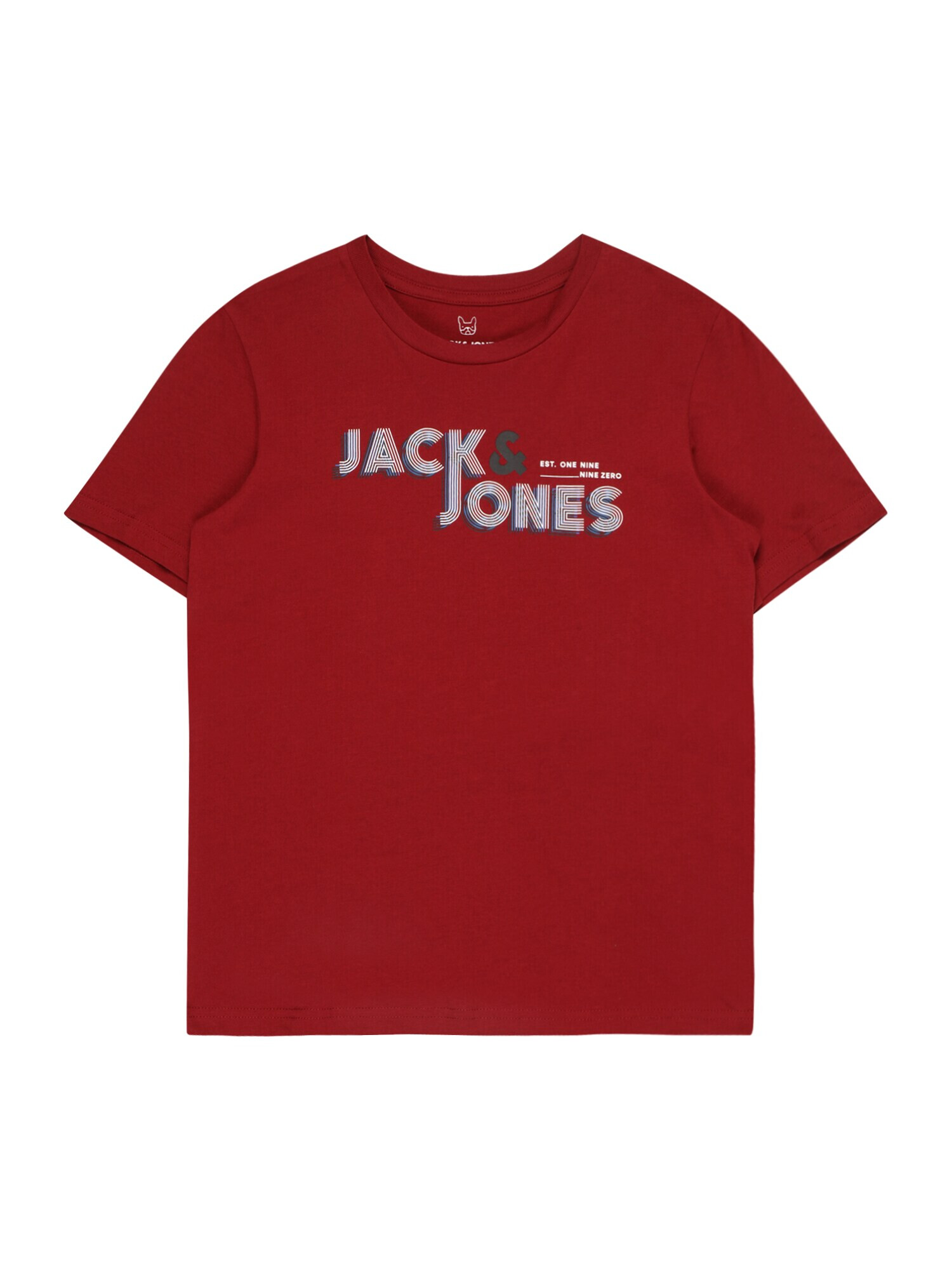 Jack & Jones Junior Tricou 'FRIDAY' albastru / gri închis / roșu bordeaux / alb - Pled.ro