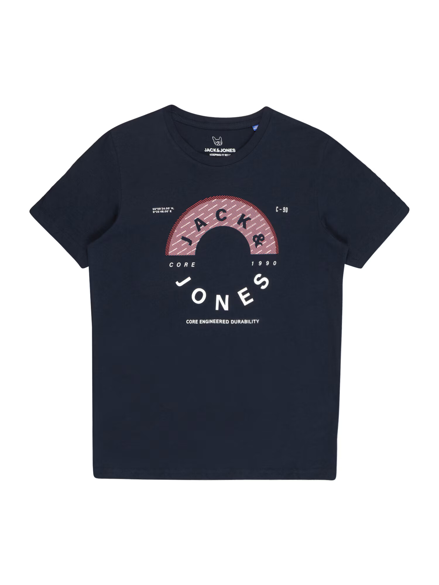 Jack & Jones Junior Tricou 'FRIDAY' bleumarin / roz / alb - Pled.ro