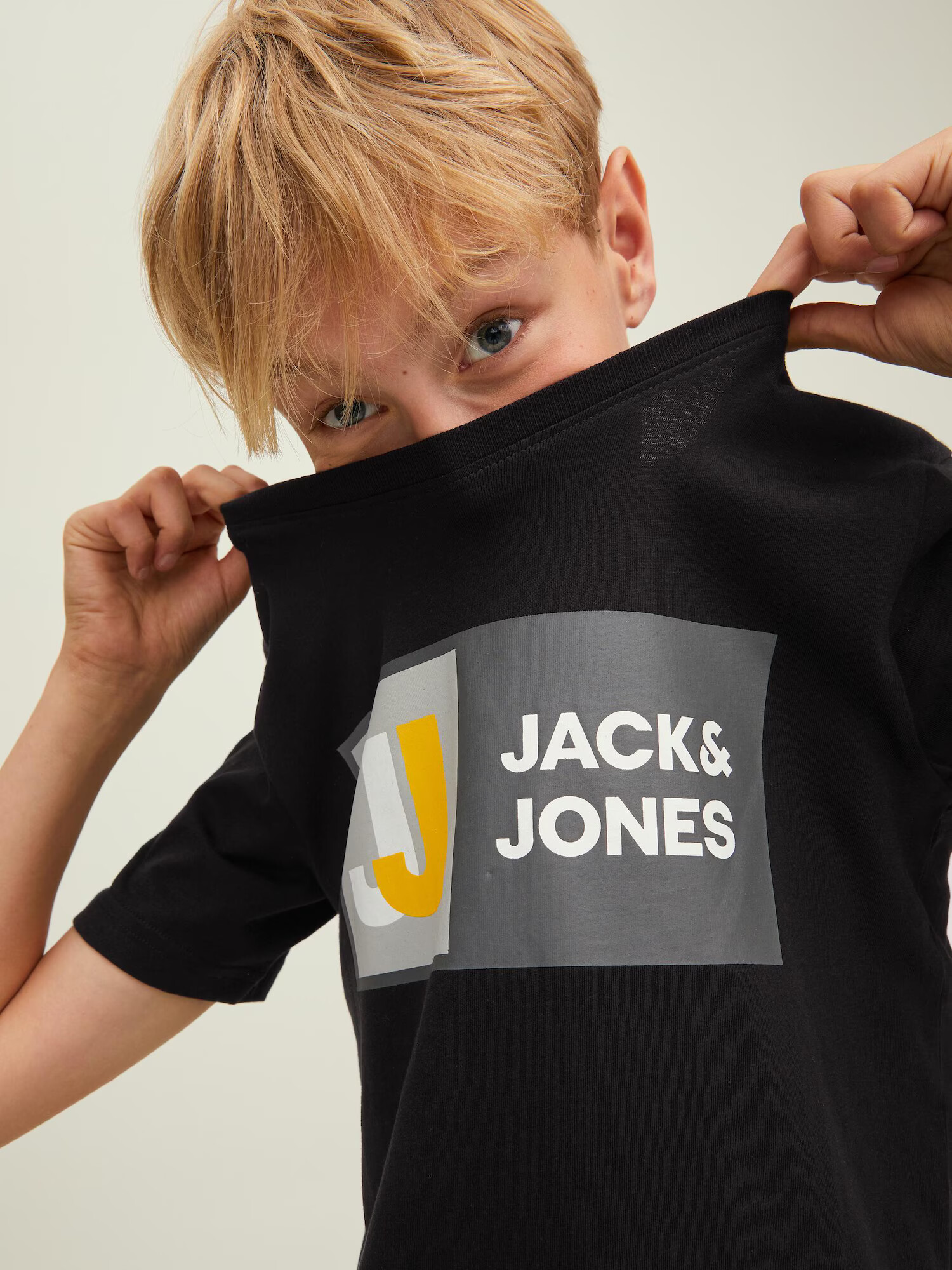 Jack & Jones Junior Tricou galben citron / negru / alb - Pled.ro