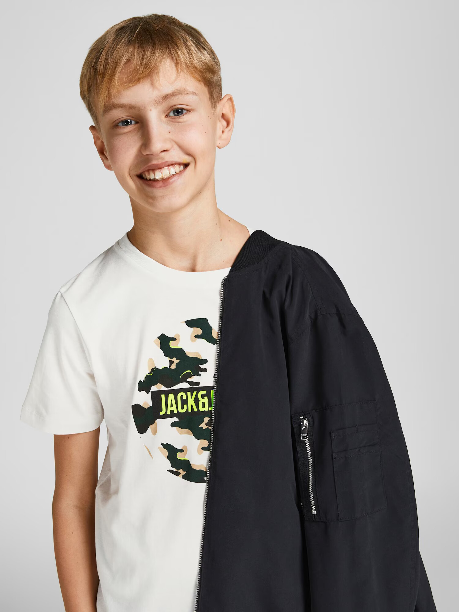 Jack & Jones Junior Tricou galben / gri / alb - Pled.ro