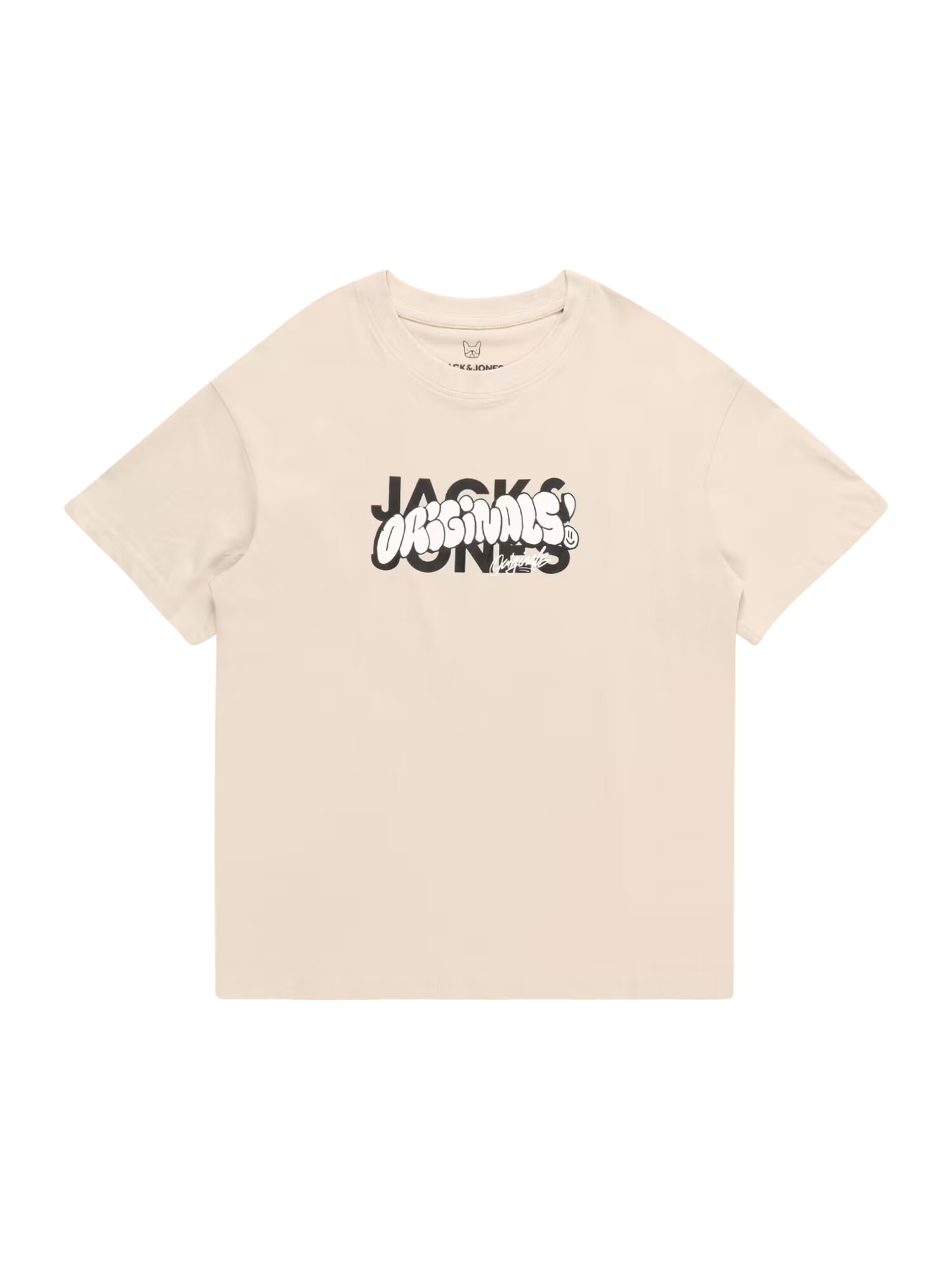 Jack & Jones Junior Tricou 'GRAFITTI' bej / negru / alb - Pled.ro