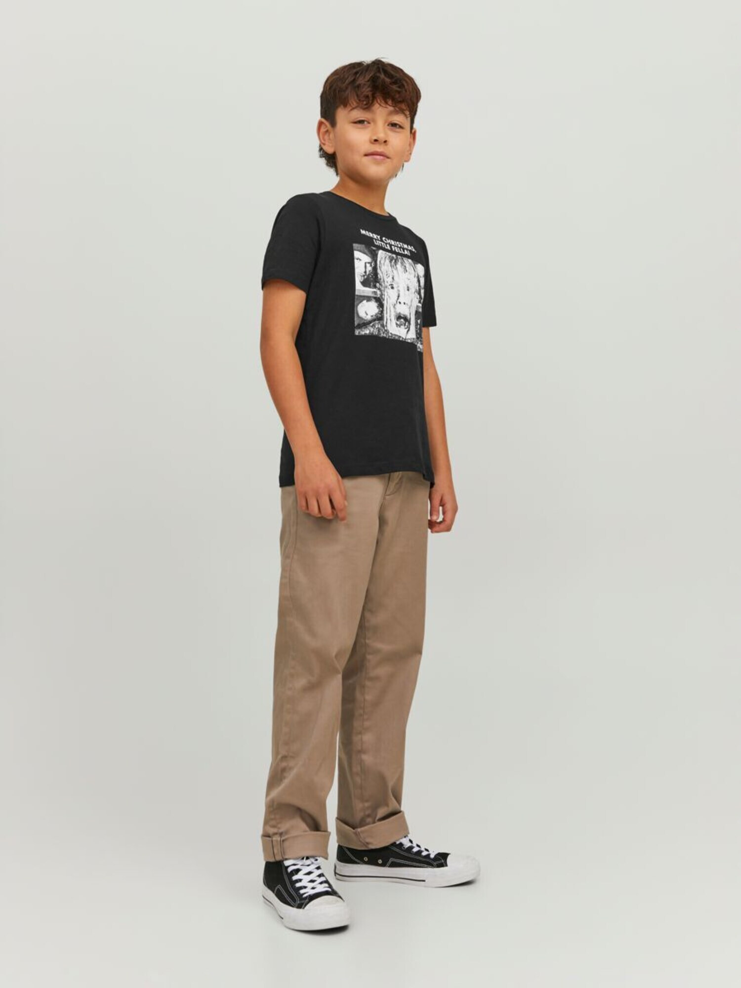 Jack & Jones Junior Tricou gri deschis / gri închis / negru / alb - Pled.ro