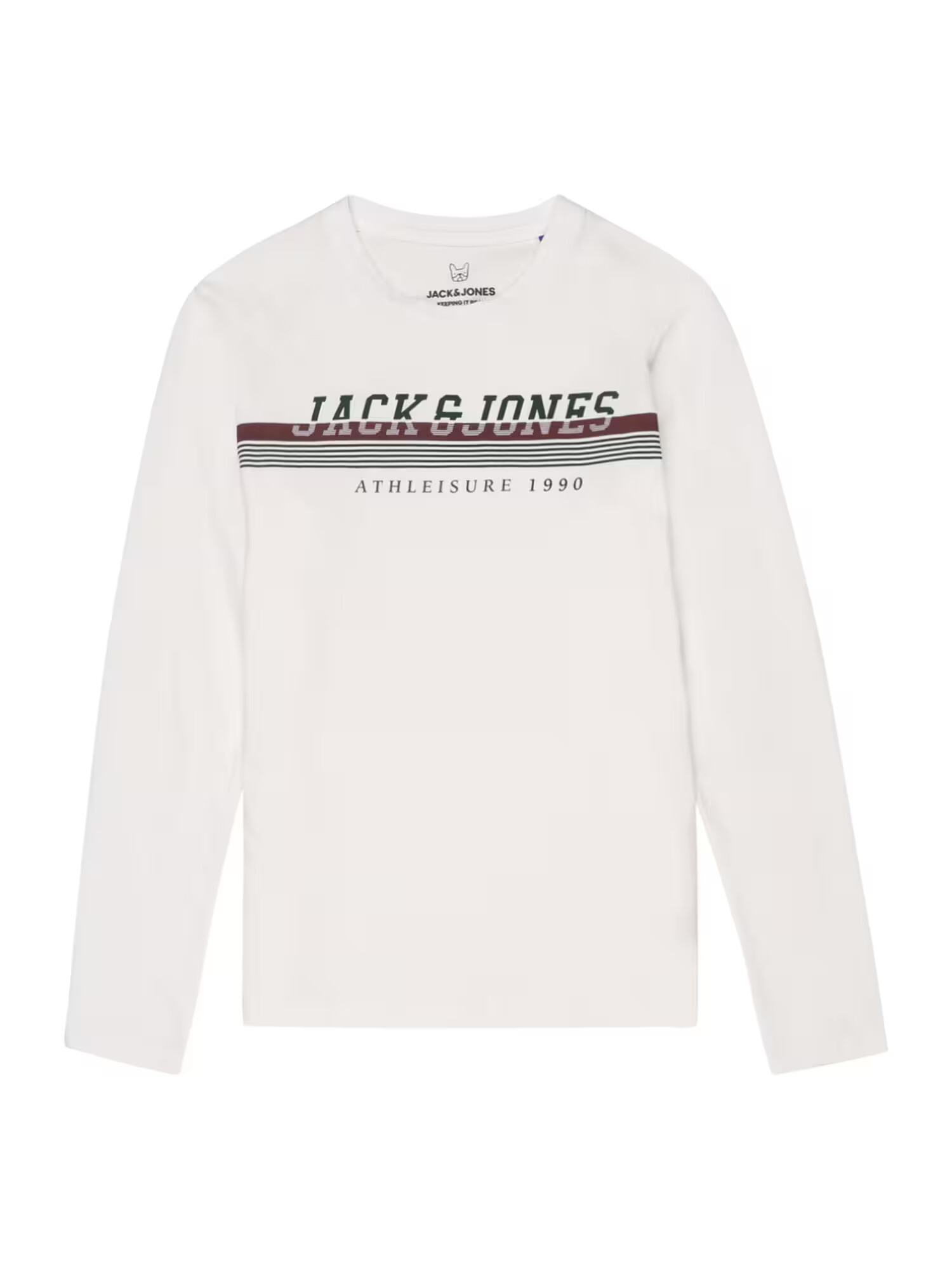 Jack & Jones Junior Tricou gri / verde pin / roșu bordeaux / alb - Pled.ro