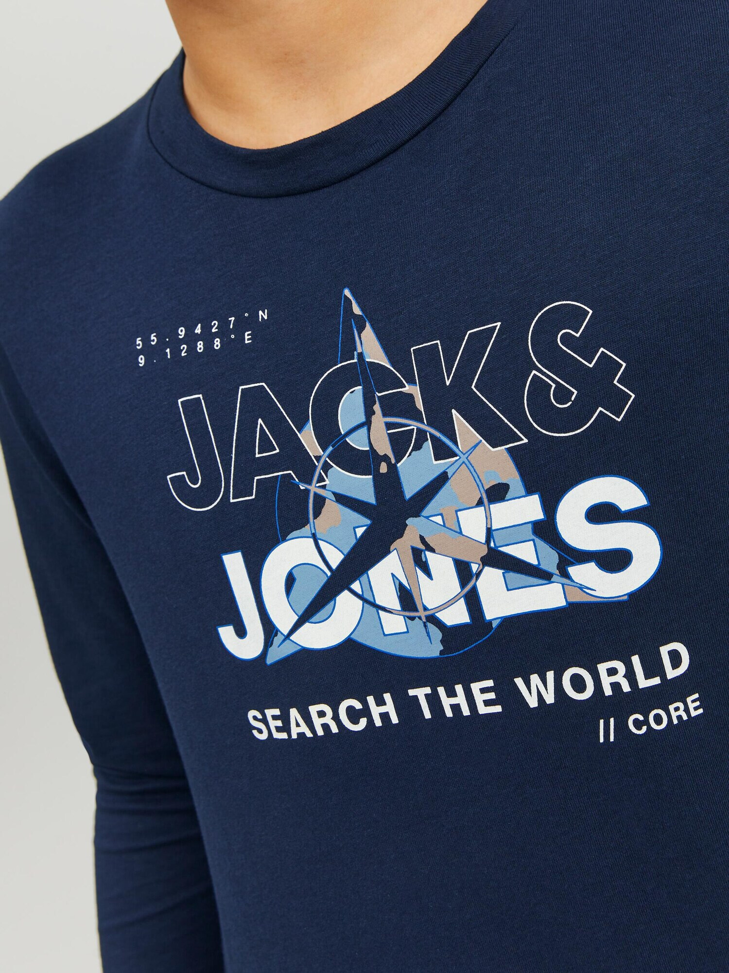 Jack & Jones Junior Tricou 'Hunt' albastru noapte / albastru deschis / gri / alb - Pled.ro