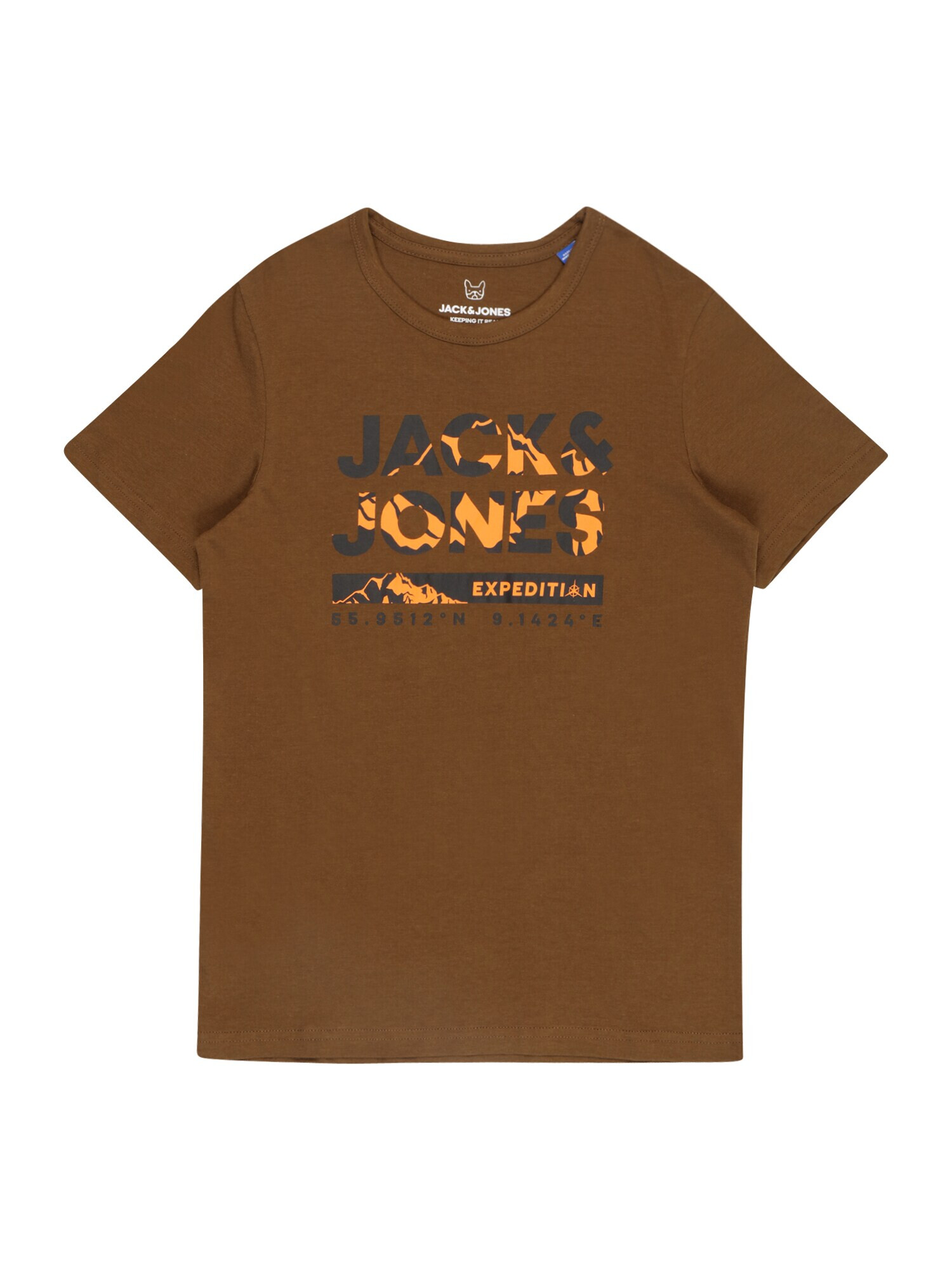 Jack & Jones Junior Tricou 'Hunter' maro / portocaliu / negru - Pled.ro