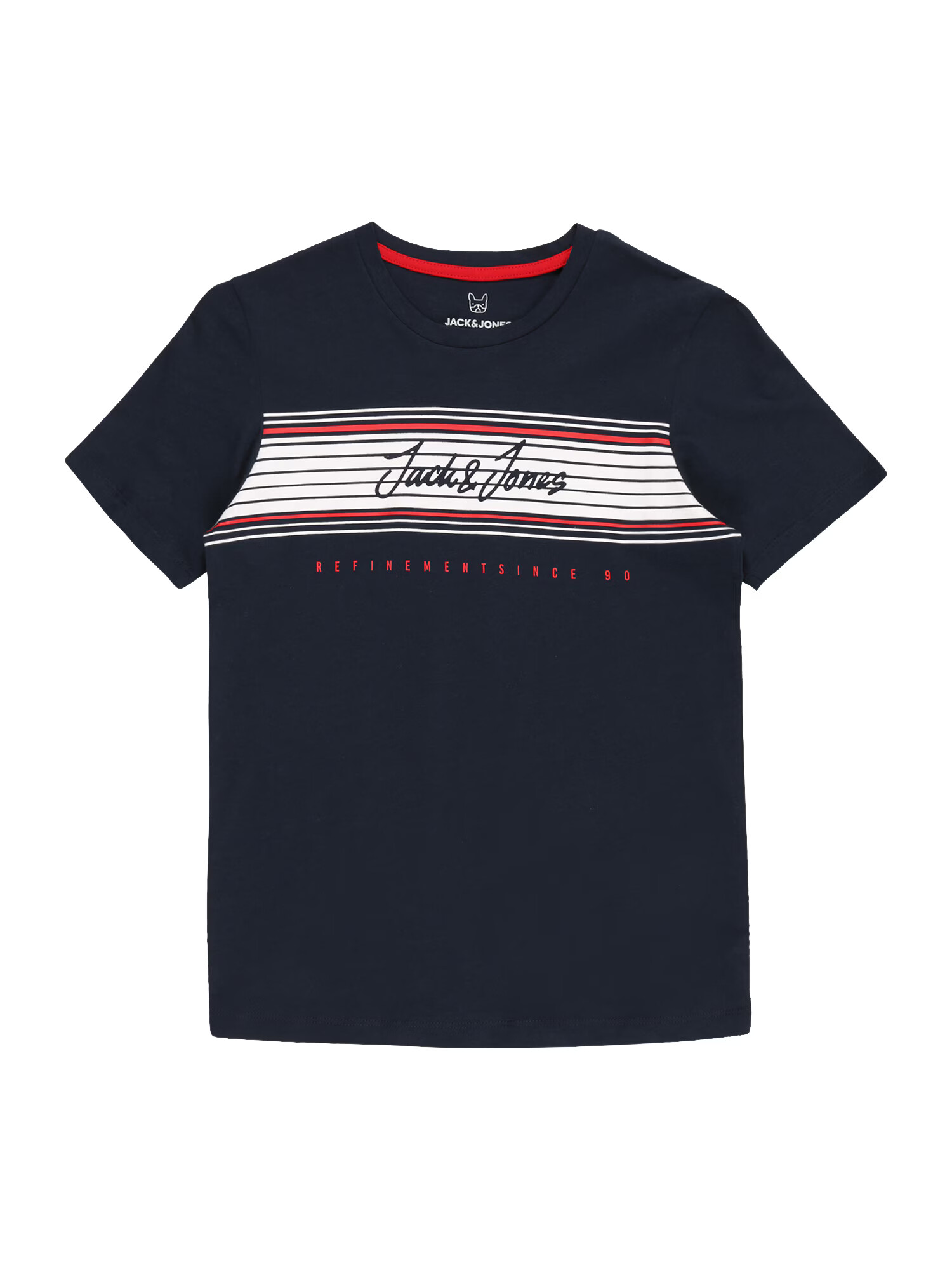 Jack & Jones Junior Tricou 'Leo' bleumarin / roșu / alb - Pled.ro