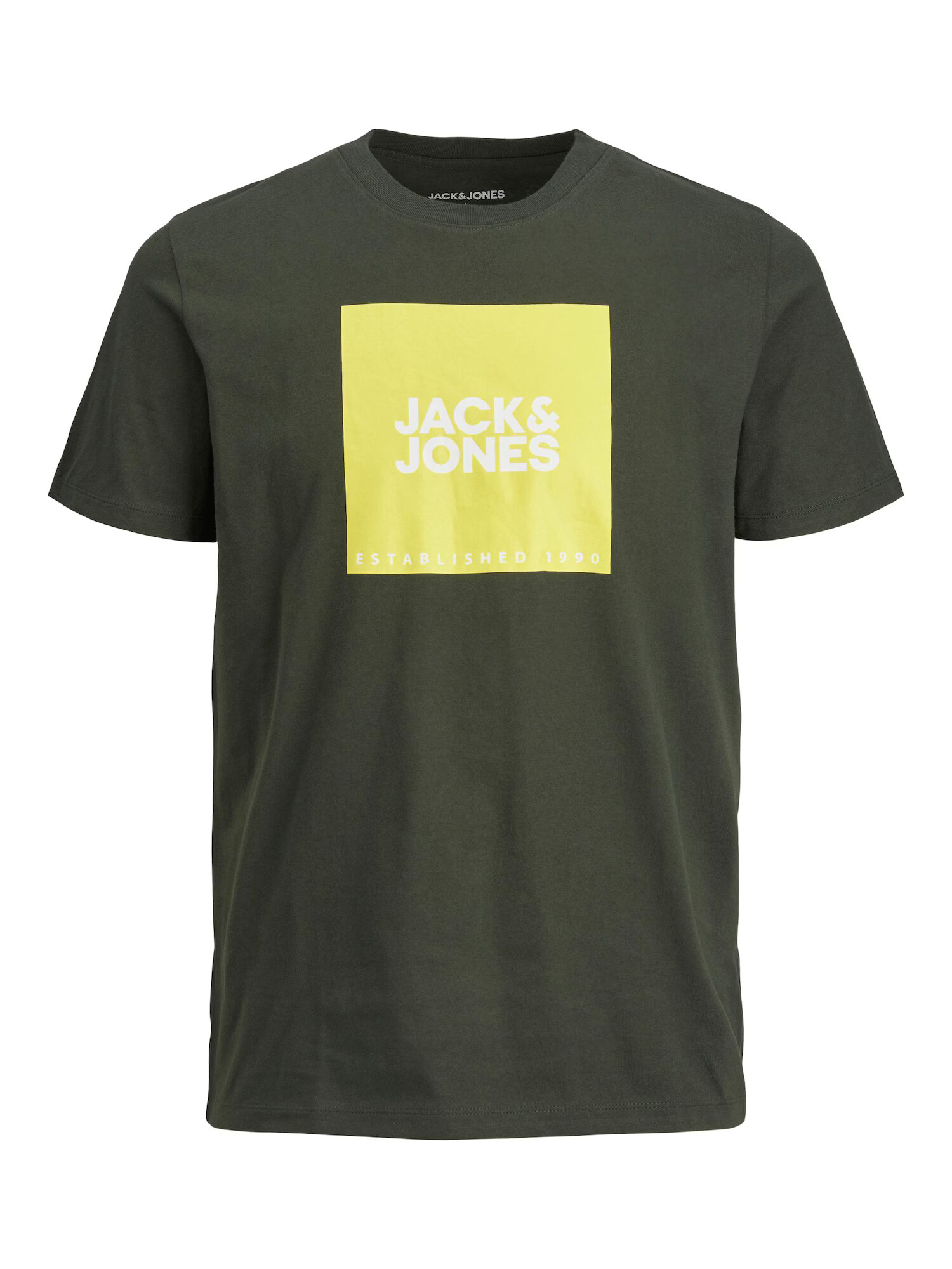 Jack & Jones Junior Tricou 'Lock' galben / kaki / alb - Pled.ro