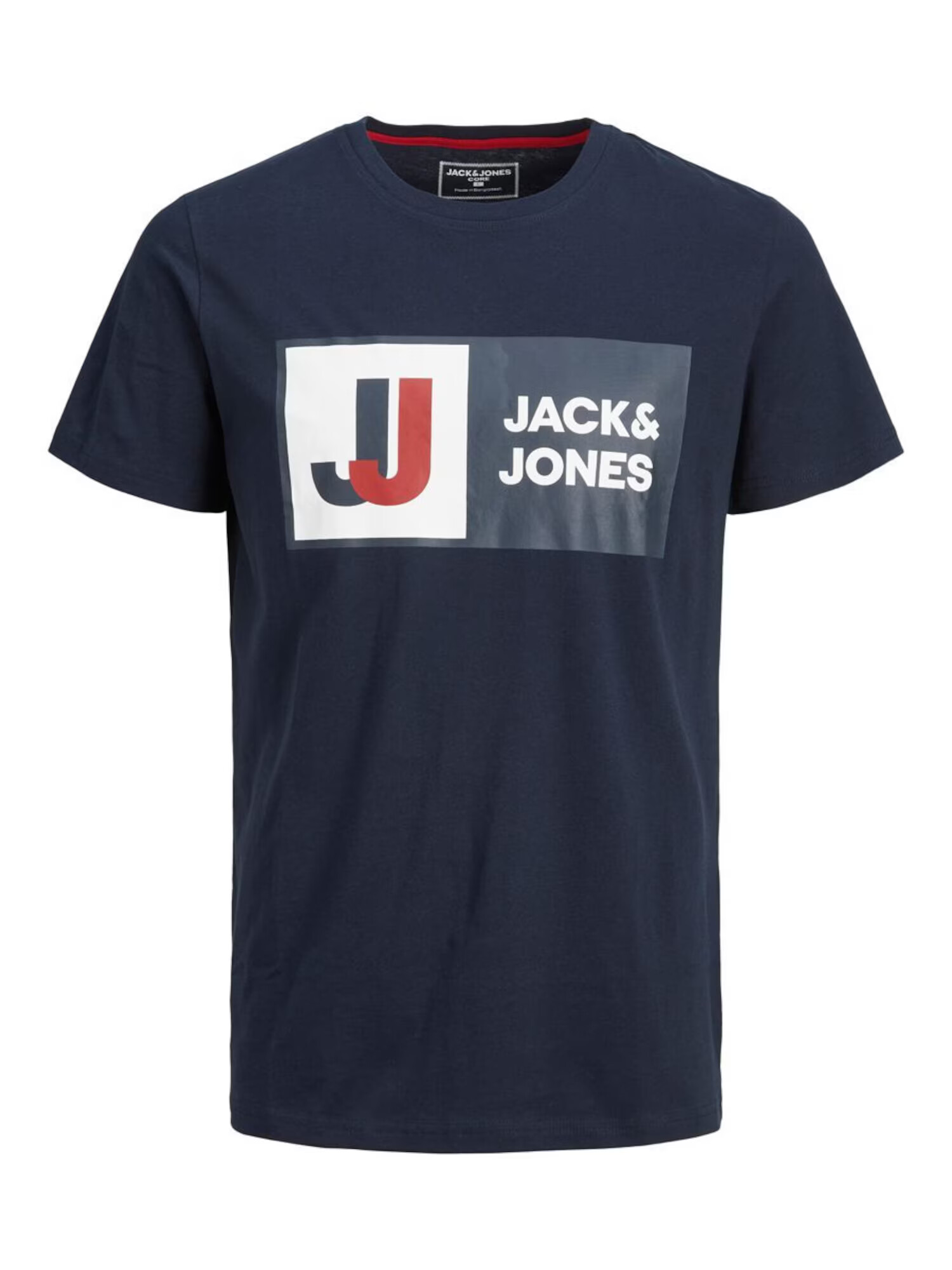 Jack & Jones Junior Tricou 'Logan' bleumarin / roșu / alb - Pled.ro