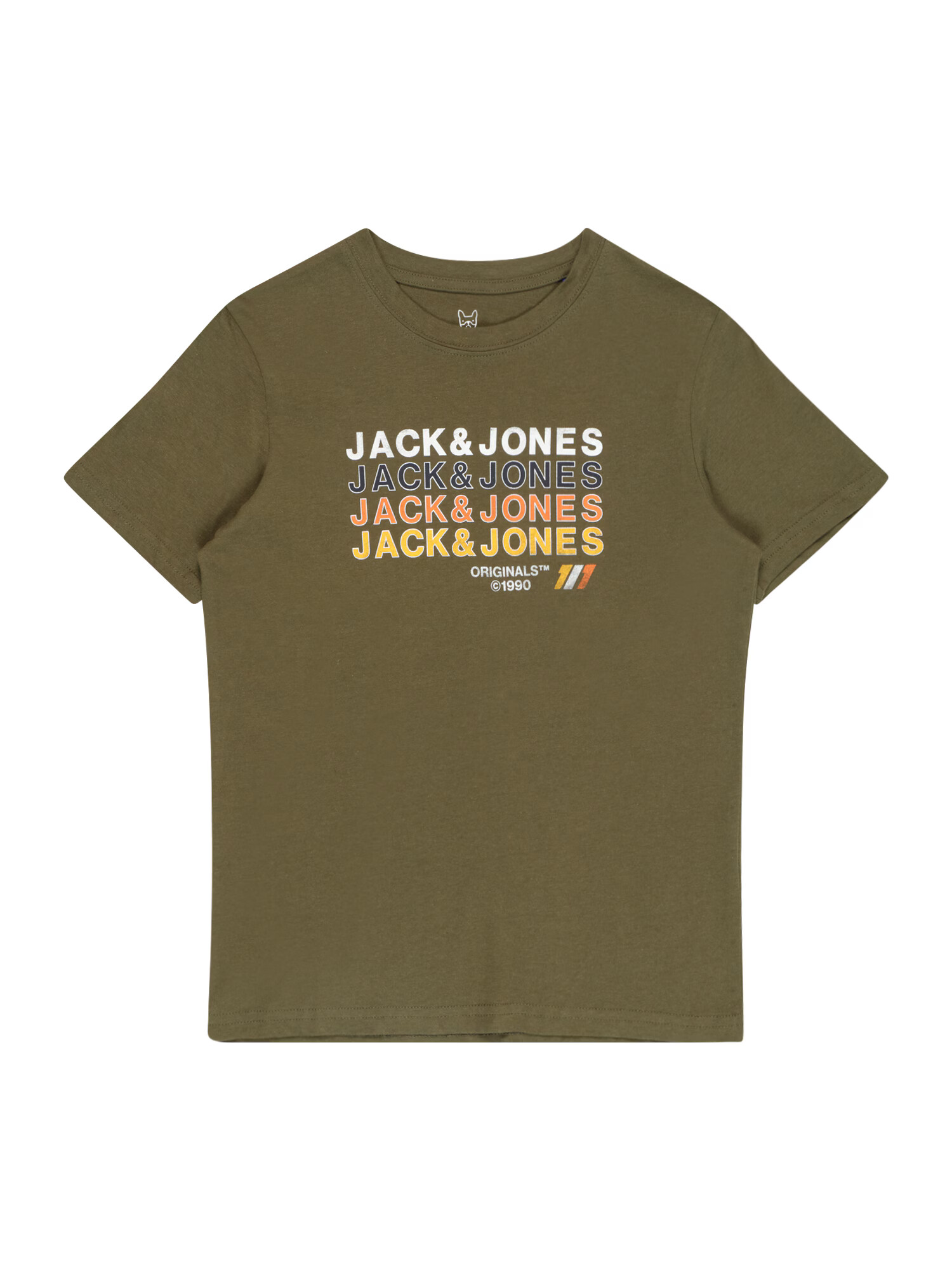 Jack & Jones Junior Tricou 'NATE' galben / oliv / portocaliu / alb - Pled.ro