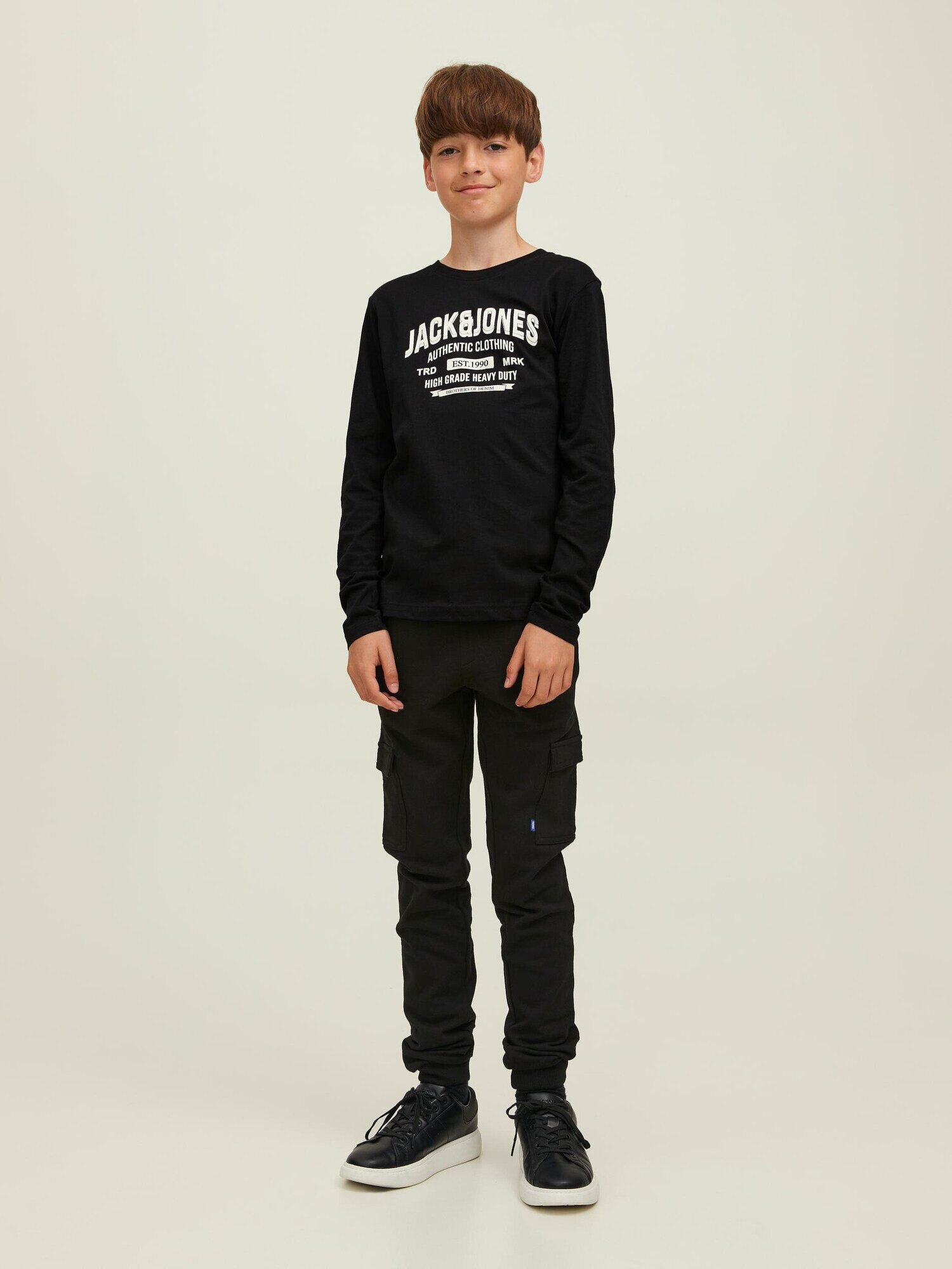 Jack & Jones Junior Tricou negru / alb - Pled.ro