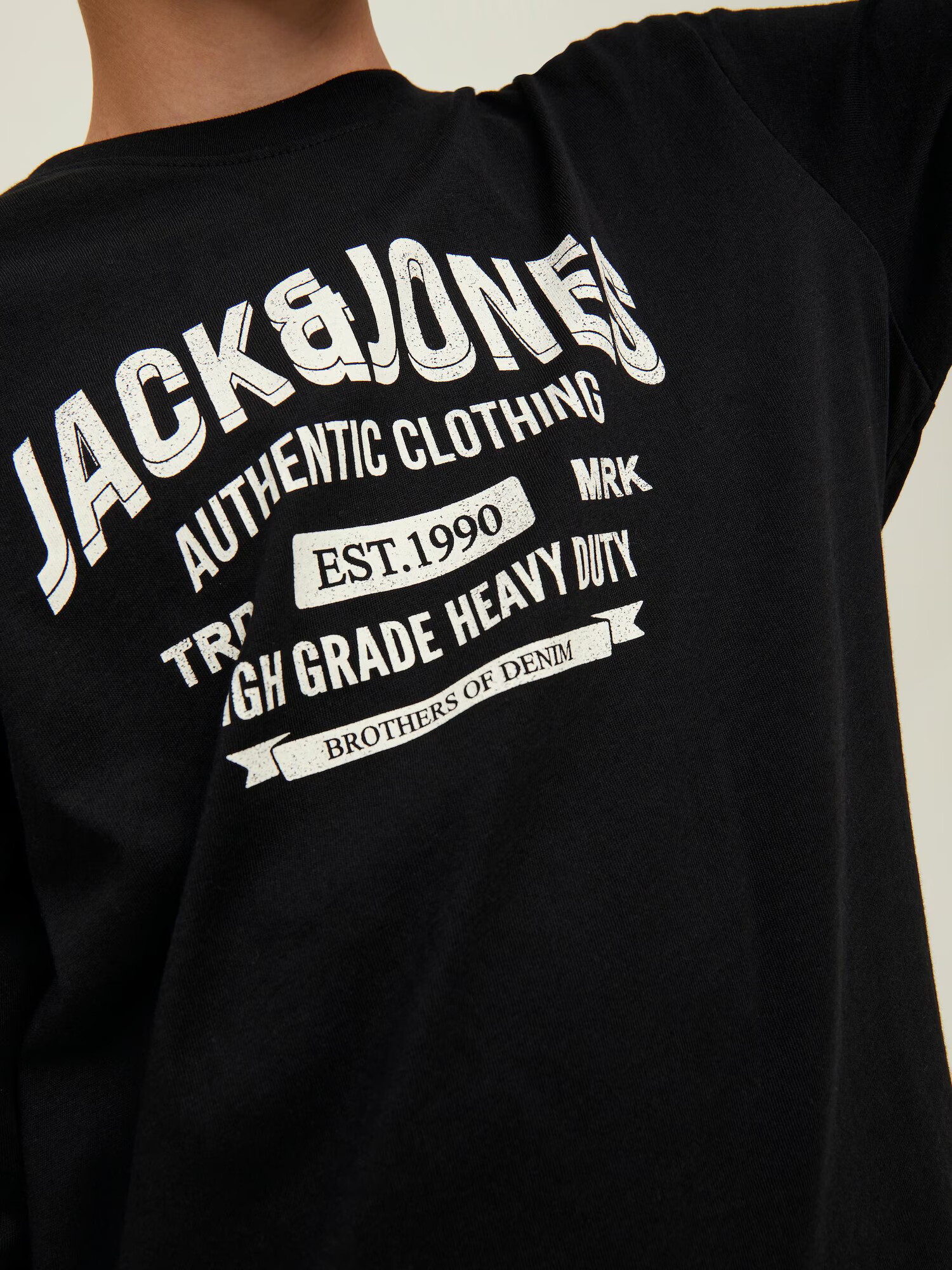 Jack & Jones Junior Tricou negru / alb - Pled.ro