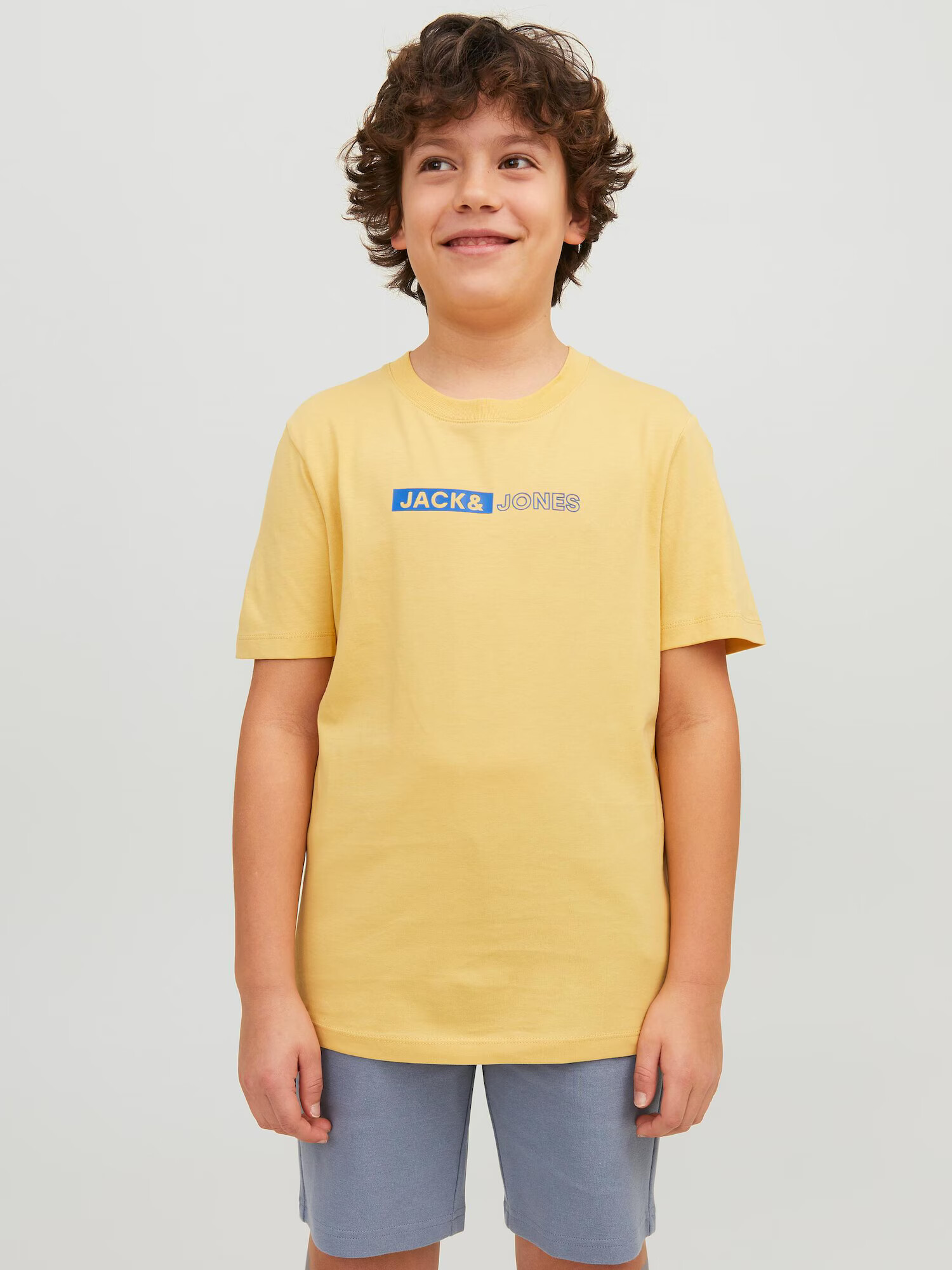 Jack & Jones Junior Tricou 'NEO' albastru porumbel / galben muștar - Pled.ro