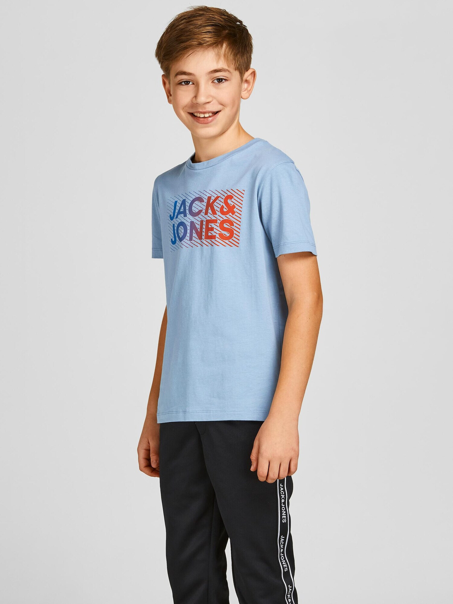 Jack & Jones Junior Tricou 'Raymond' albastru / albastru deschis / lila / portocaliu - Pled.ro