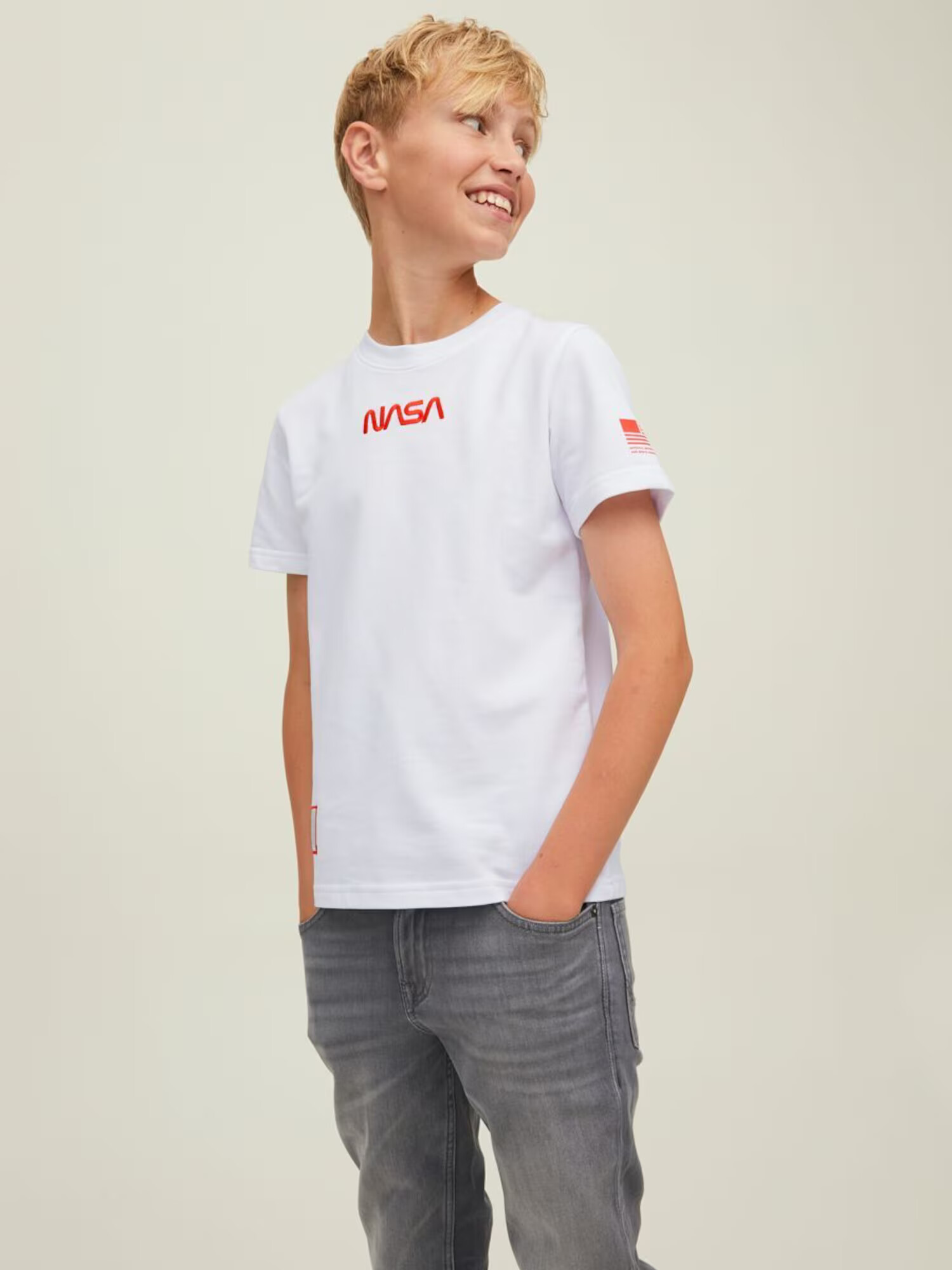 Jack & Jones Junior Tricou roșu / alb - Pled.ro