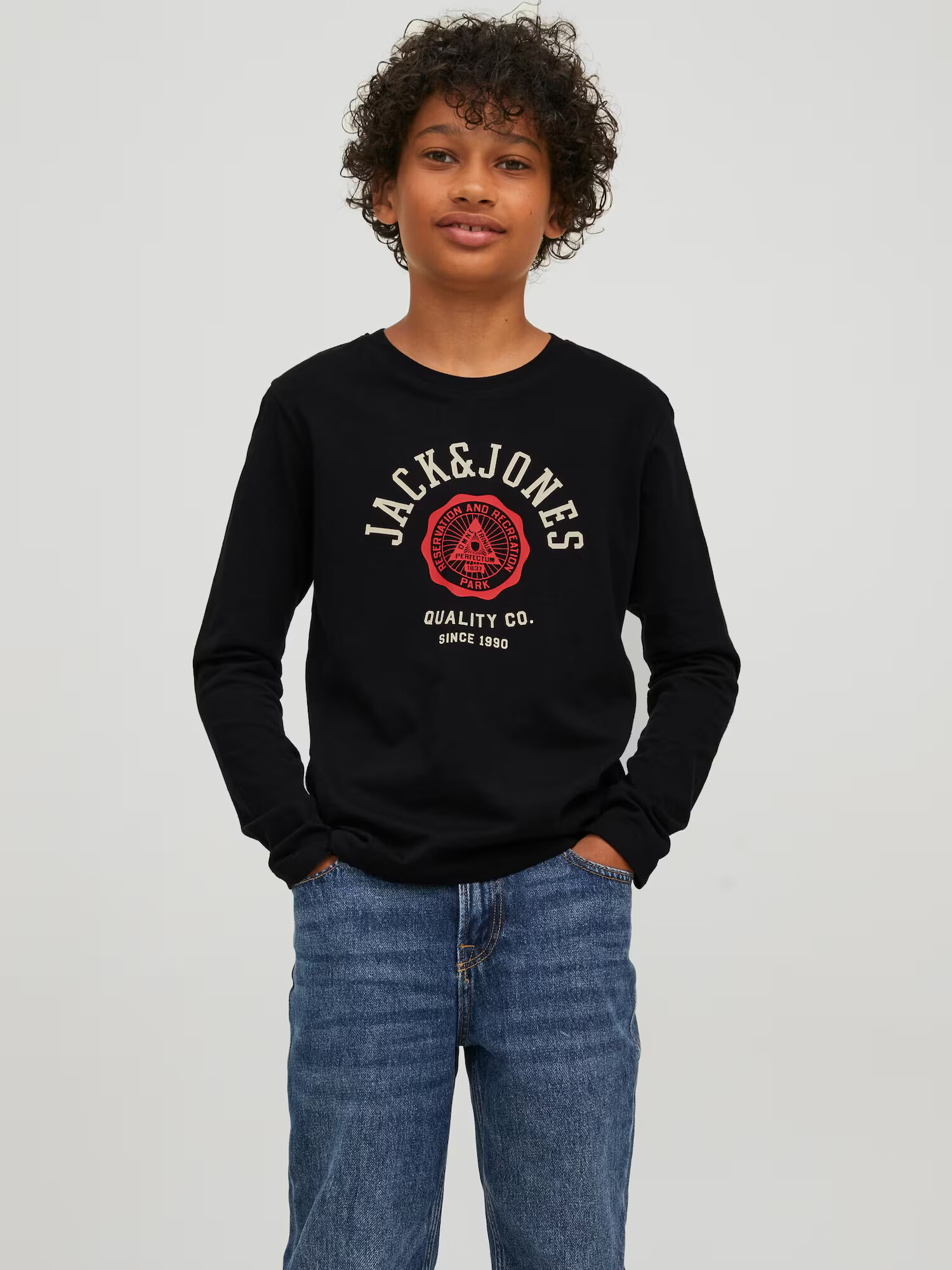 Jack & Jones Junior Tricou roșu / negru / alb - Pled.ro