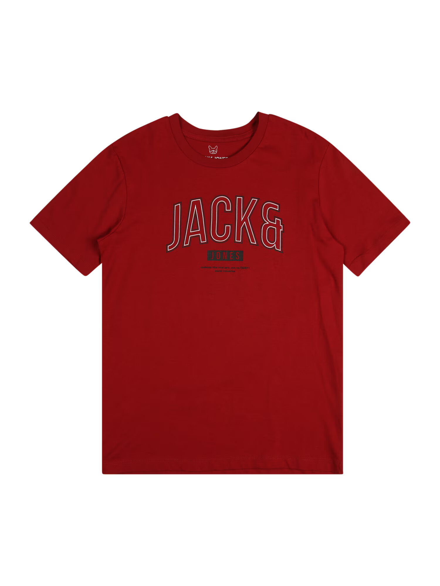 Jack & Jones Junior Tricou 'Thomas' sângeriu / negru / alb - Pled.ro