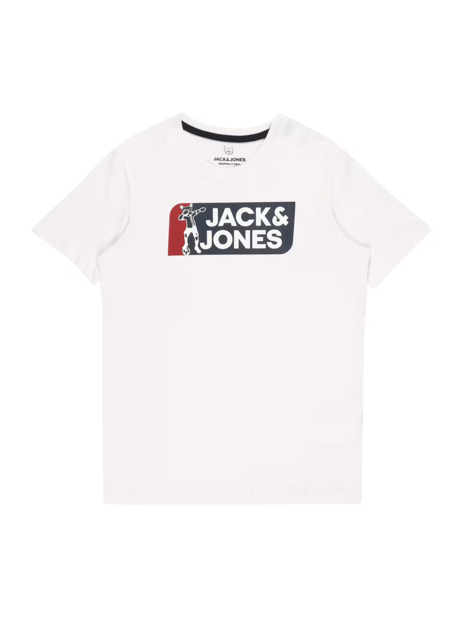 Jack & Jones Junior Tricou 'TREAM FOOTBALL' roșu / negru / alb - Pled.ro