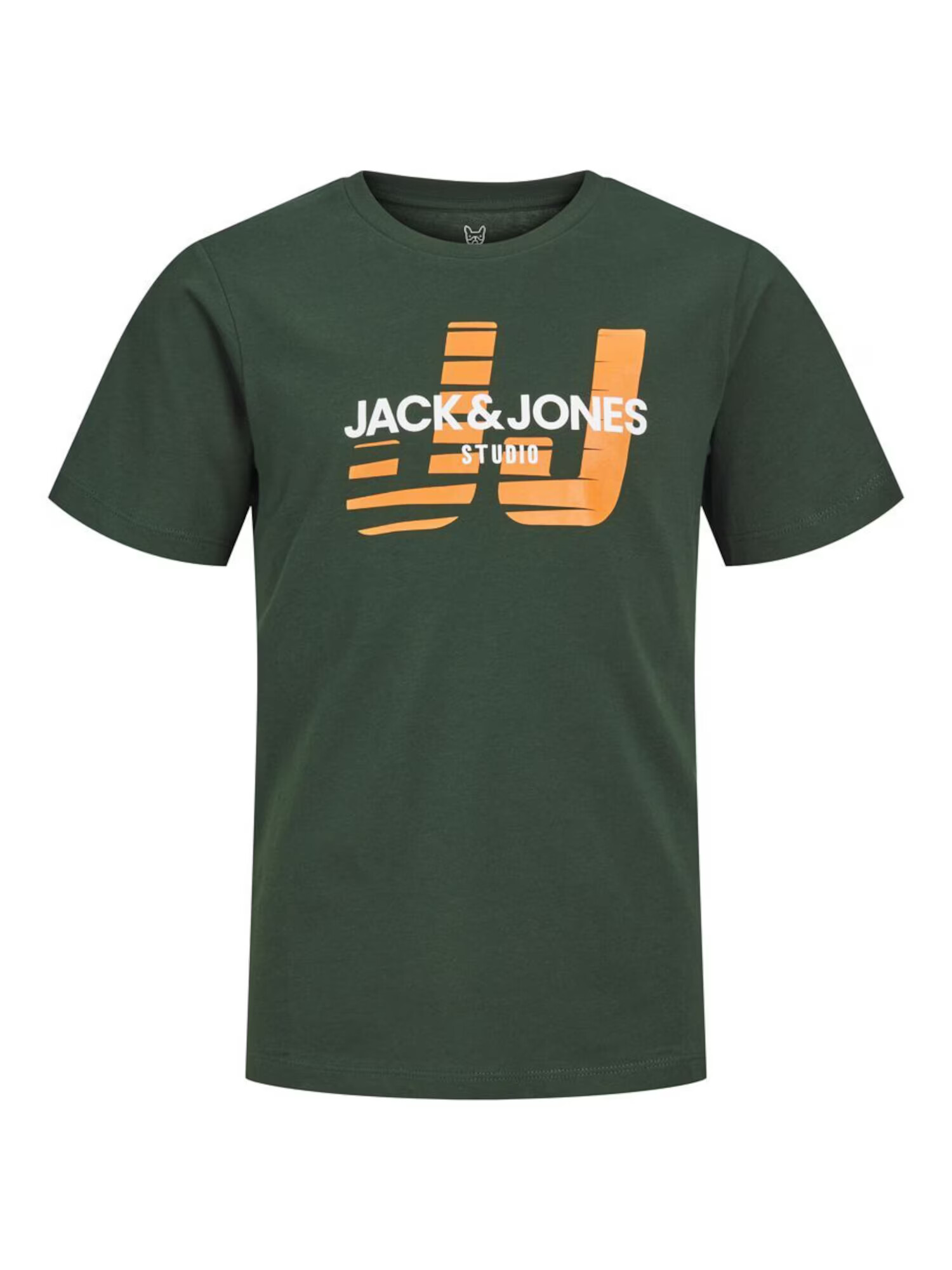 Jack & Jones Junior Tricou verde închis / portocaliu / alb - Pled.ro