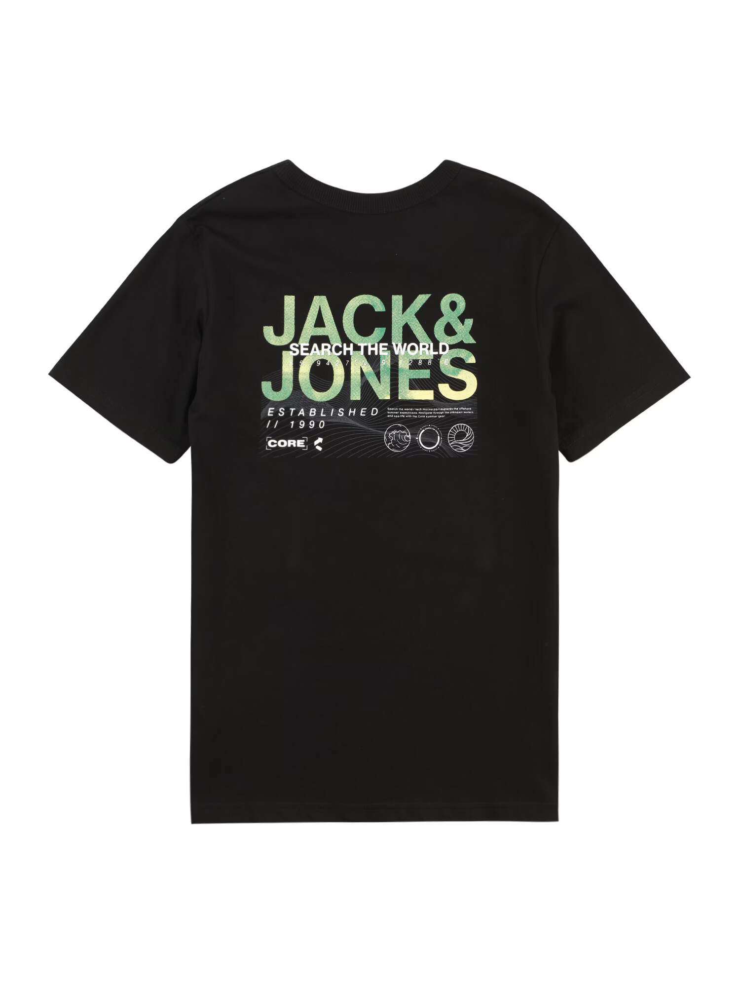 Jack & Jones Junior Tricou verde / negru / alb - Pled.ro