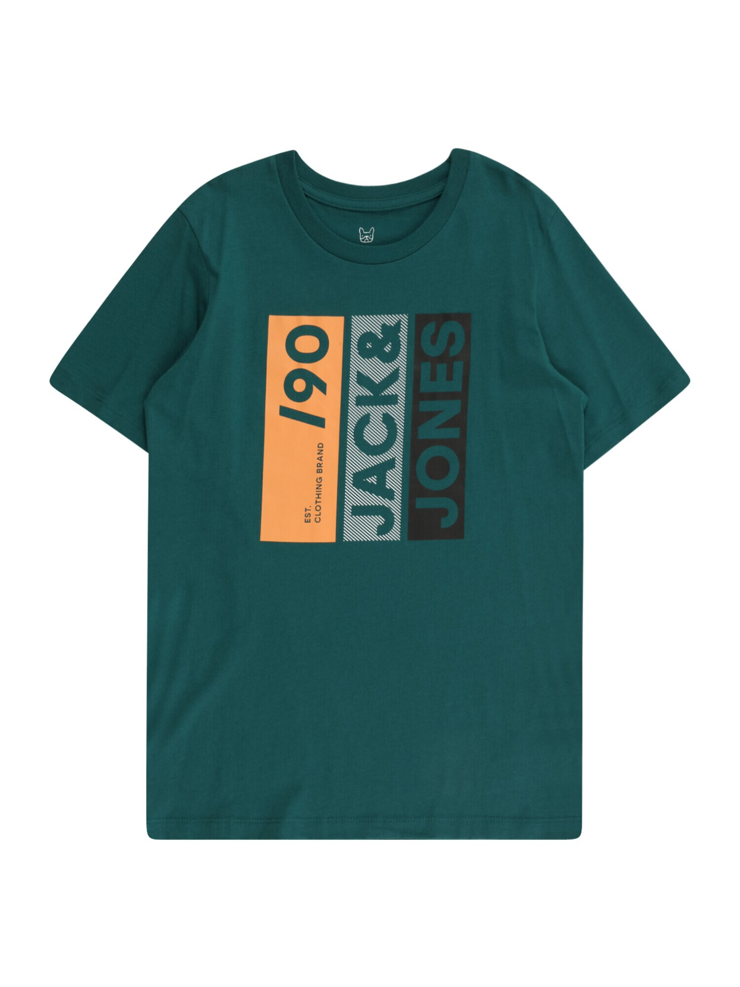 Jack & Jones Junior Tricou verde smarald / portocaliu mandarină / negru - Pled.ro