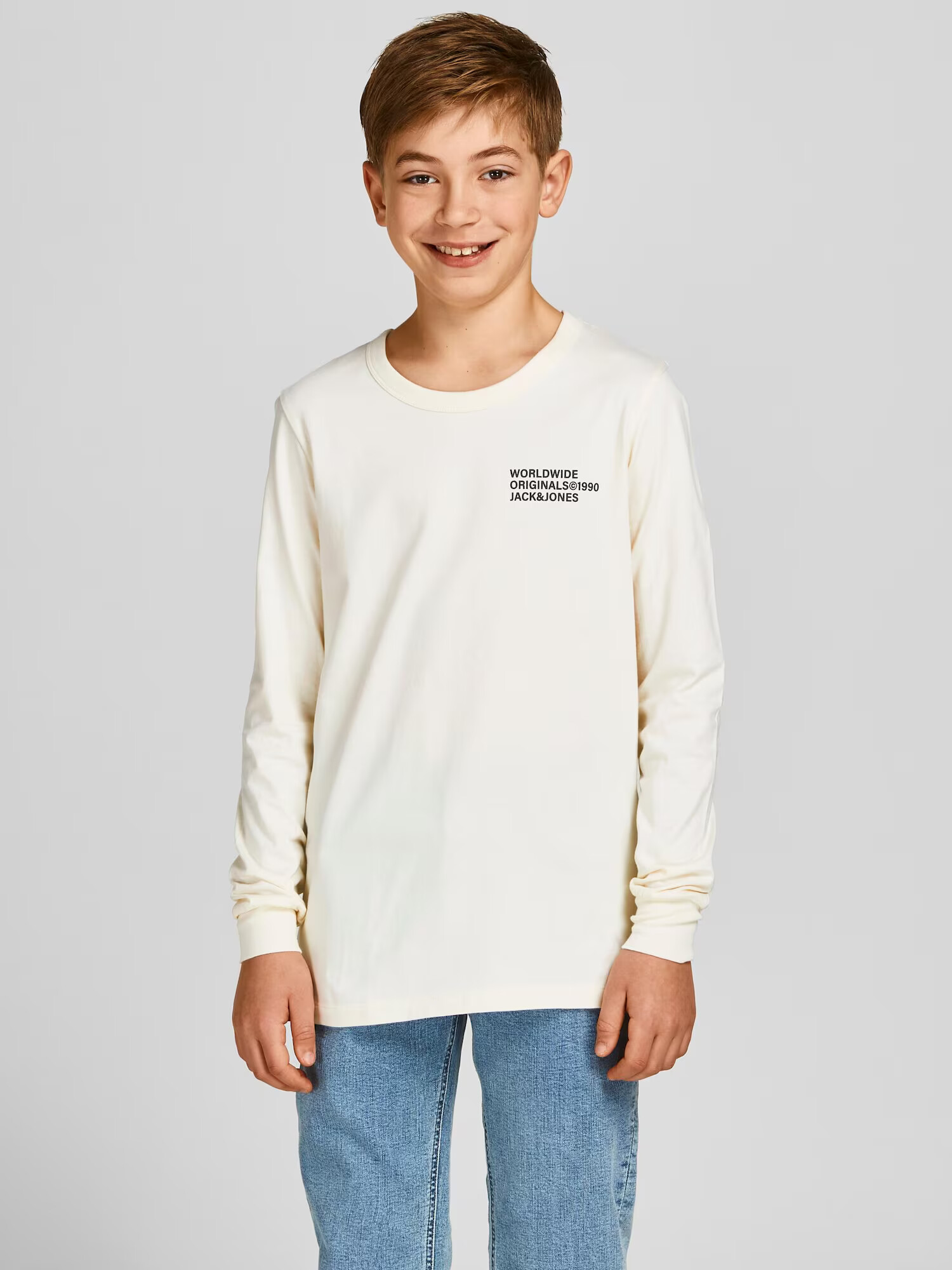 Jack & Jones Junior Tricou 'Worldwide' albastru deschis / negru / alb - Pled.ro