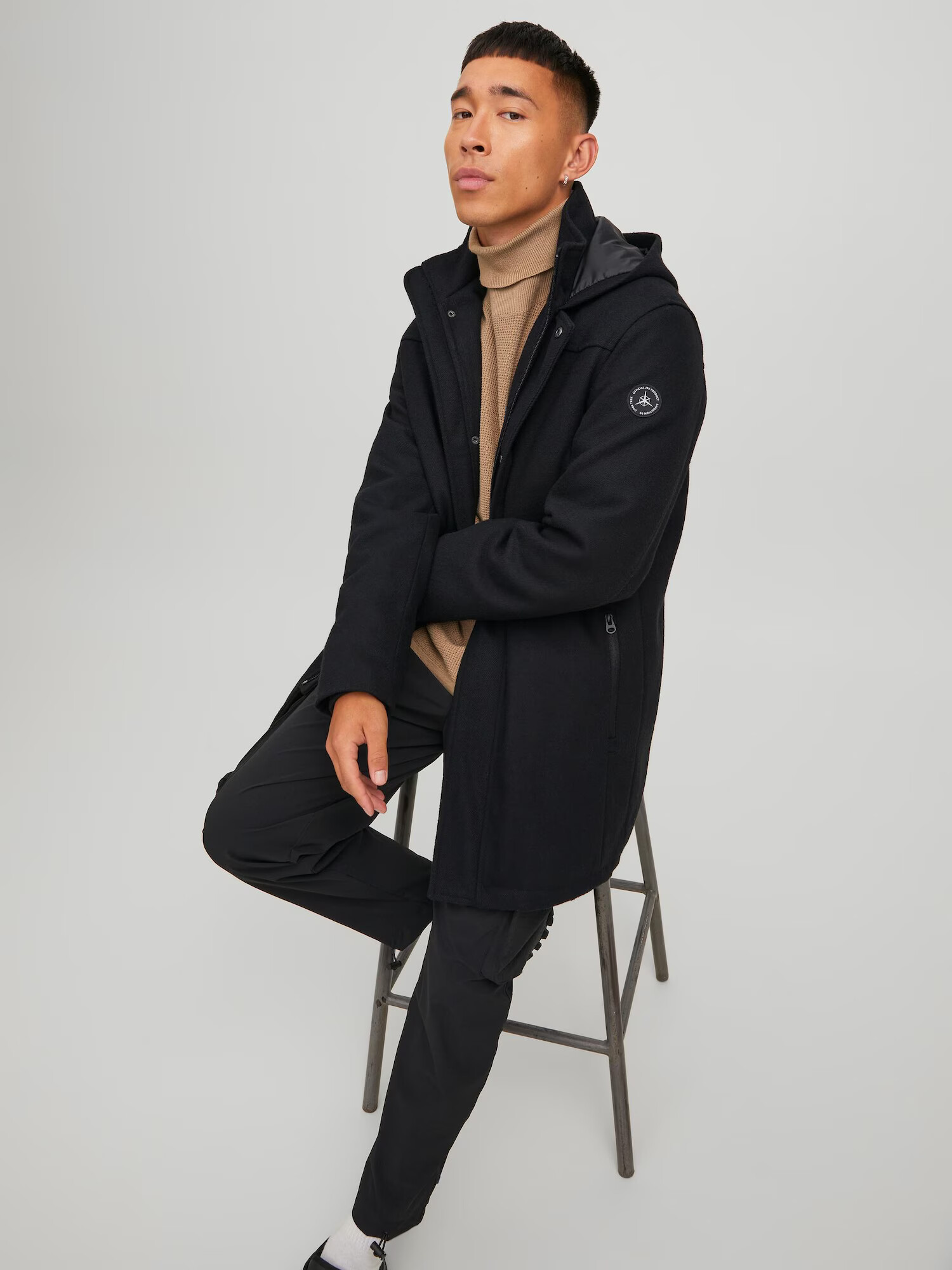 JACK & JONES Palton de primăvară-toamnă negru - Pled.ro