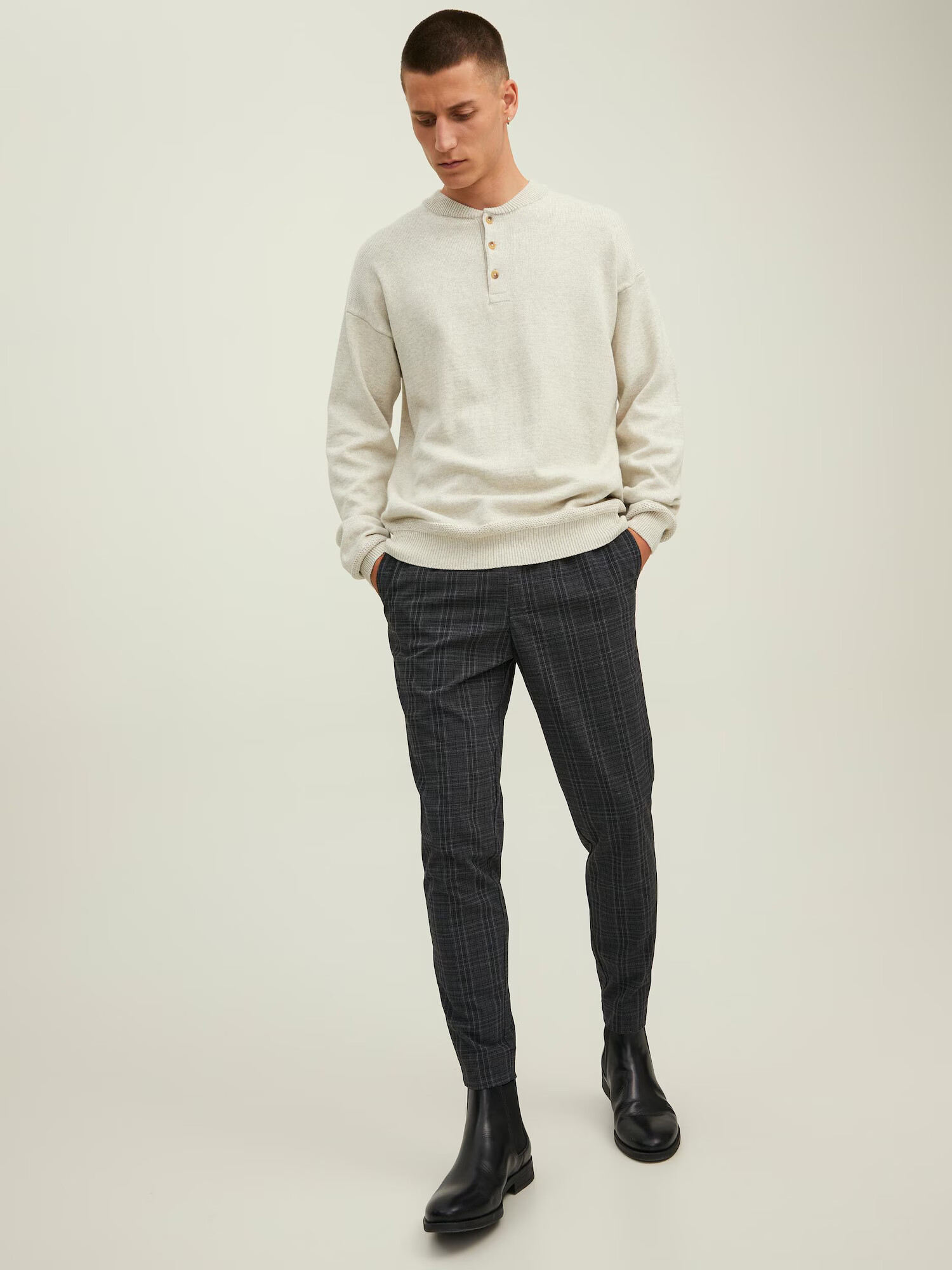 JACK & JONES Pantaloni 'Ace Marlo' bleumarin / gri închis - Pled.ro