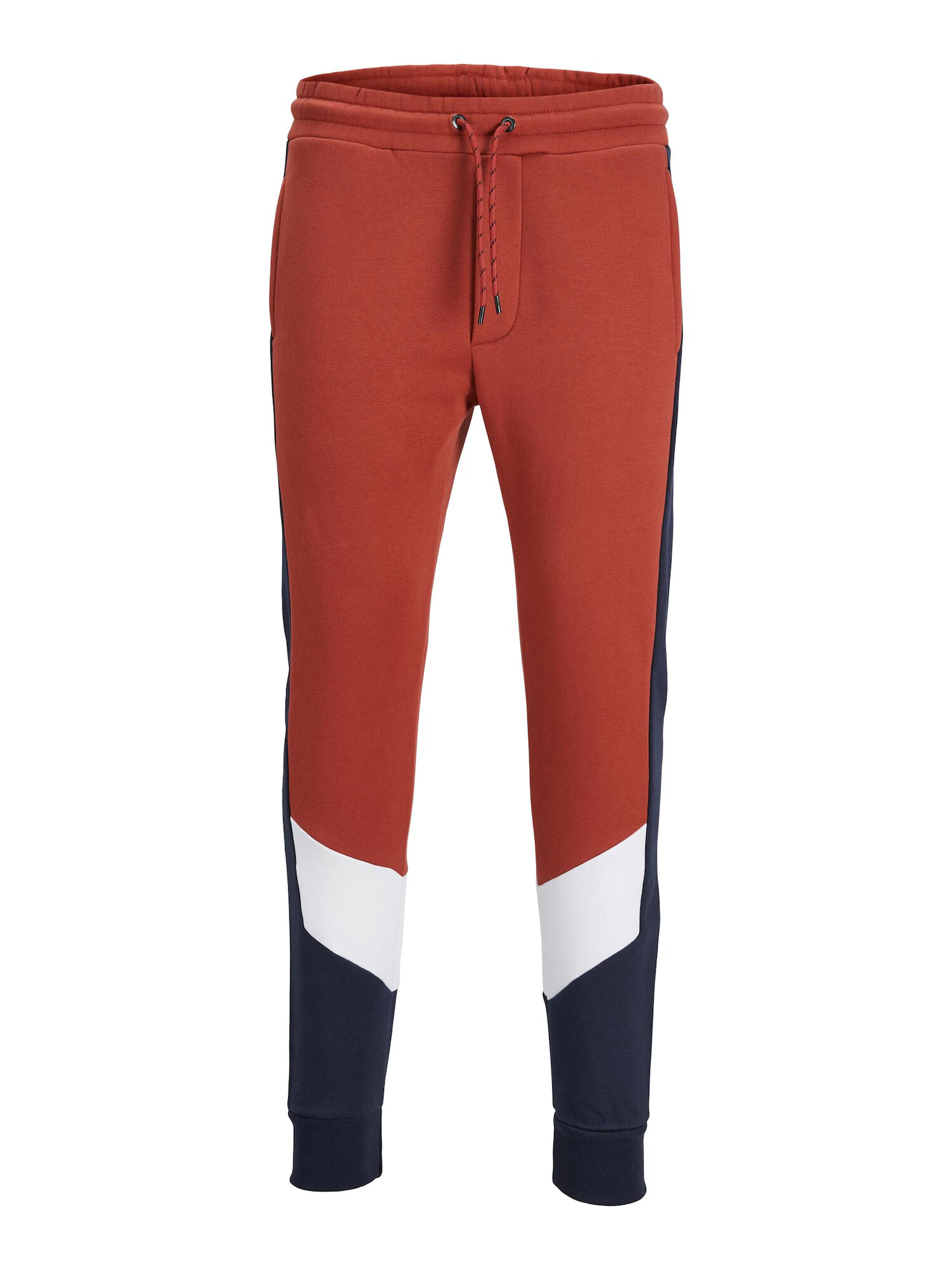 JACK & JONES Pantaloni bleumarin / roșu ruginiu / alb - Pled.ro