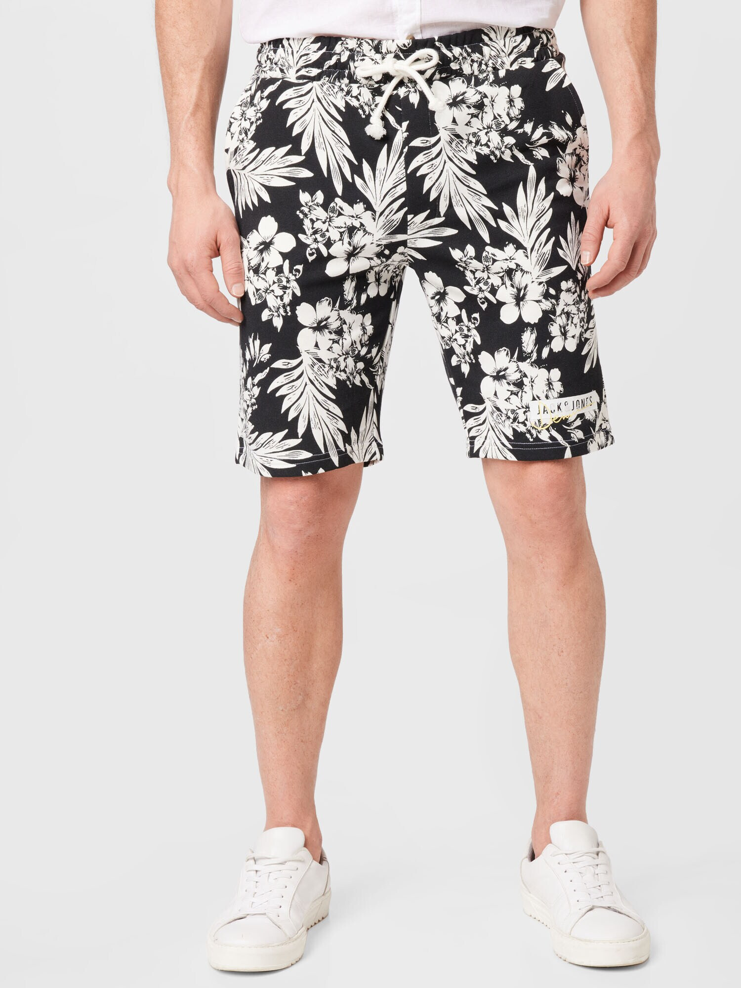 JACK & JONES Pantaloni 'COASTAL' negru / alb - Pled.ro