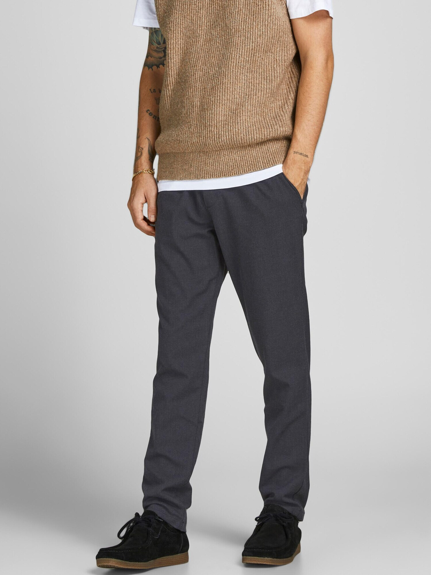 JACK & JONES Pantaloni 'Will Connor' gri închis / negru - Pled.ro