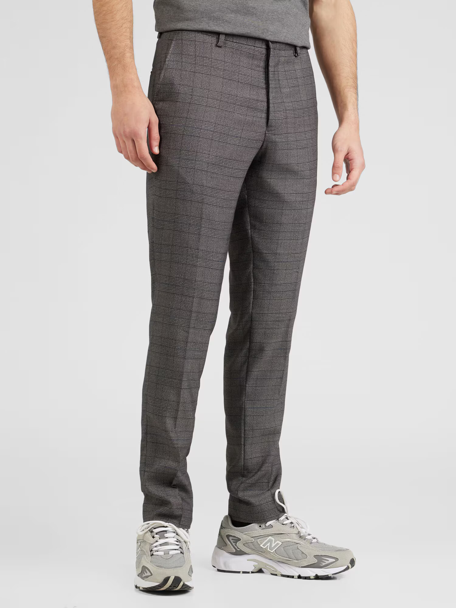 JACK & JONES Pantaloni cu dungă 'FRANCO' albastru marin / gri / gri închis - Pled.ro