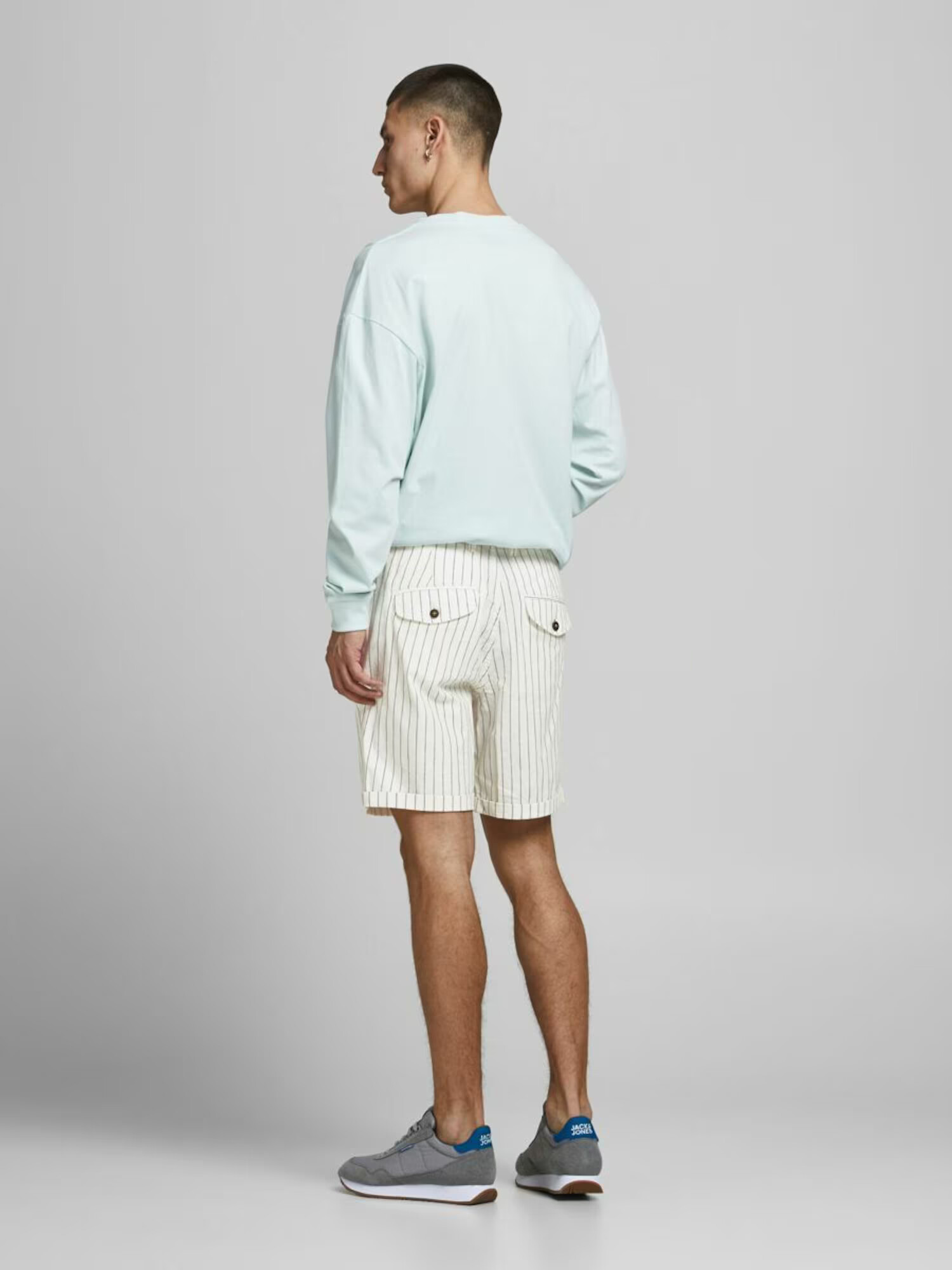 JACK & JONES Pantaloni eleganți albastru închis / alb - Pled.ro