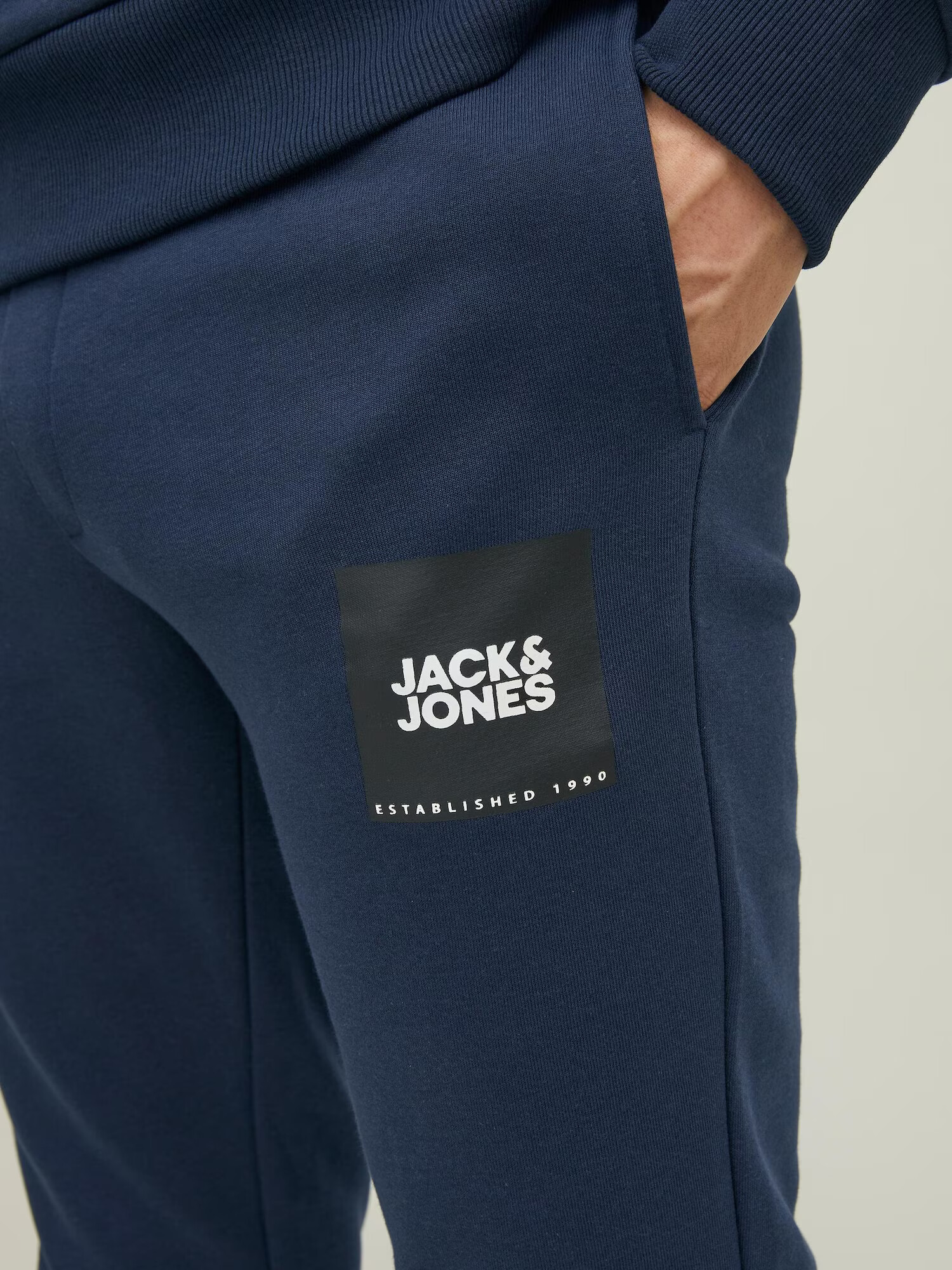 JACK & JONES Pantaloni 'Gordon' bleumarin / negru / alb - Pled.ro