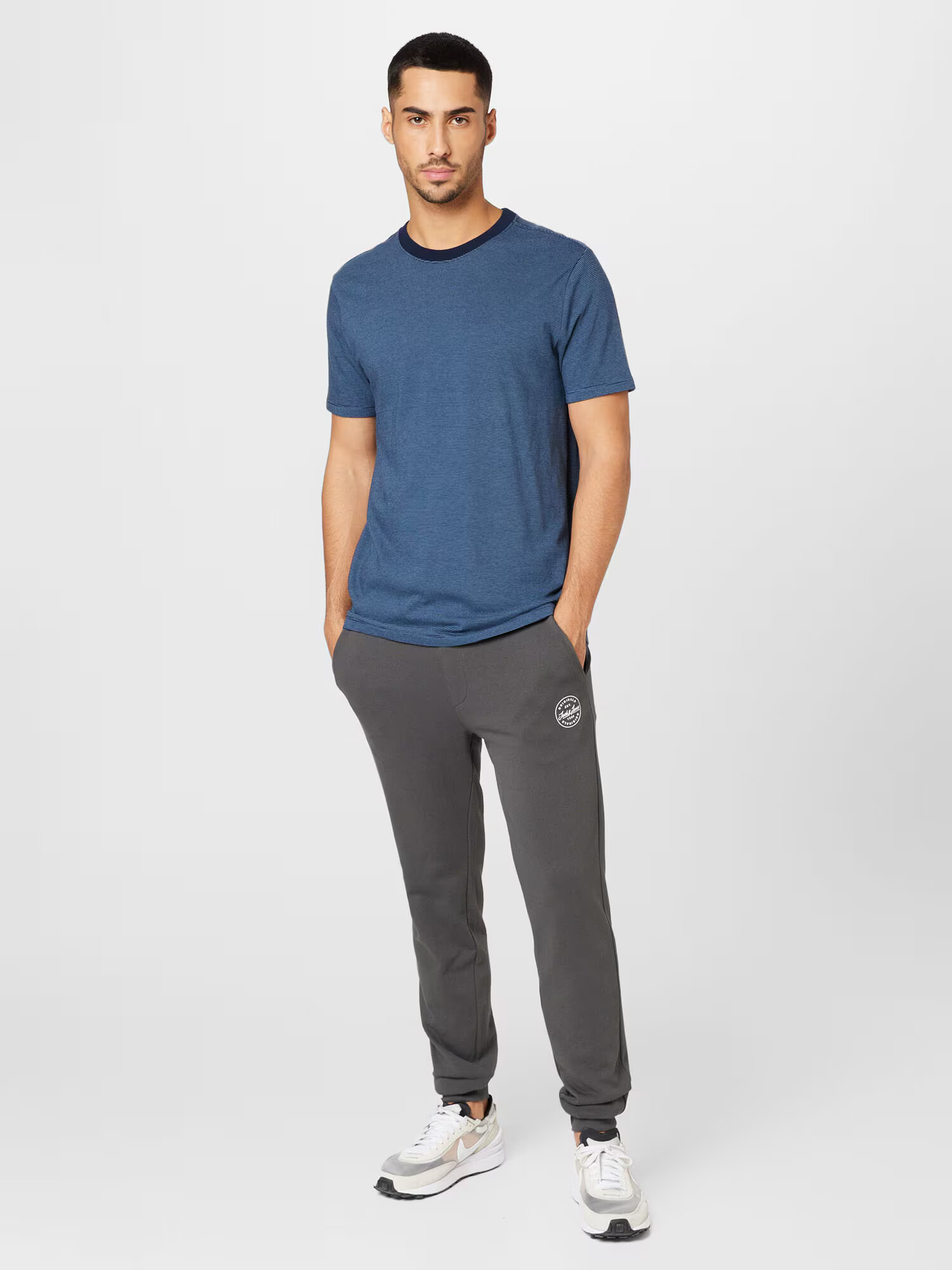 JACK & JONES Pantaloni 'GORDON' pământiu / alb - Pled.ro