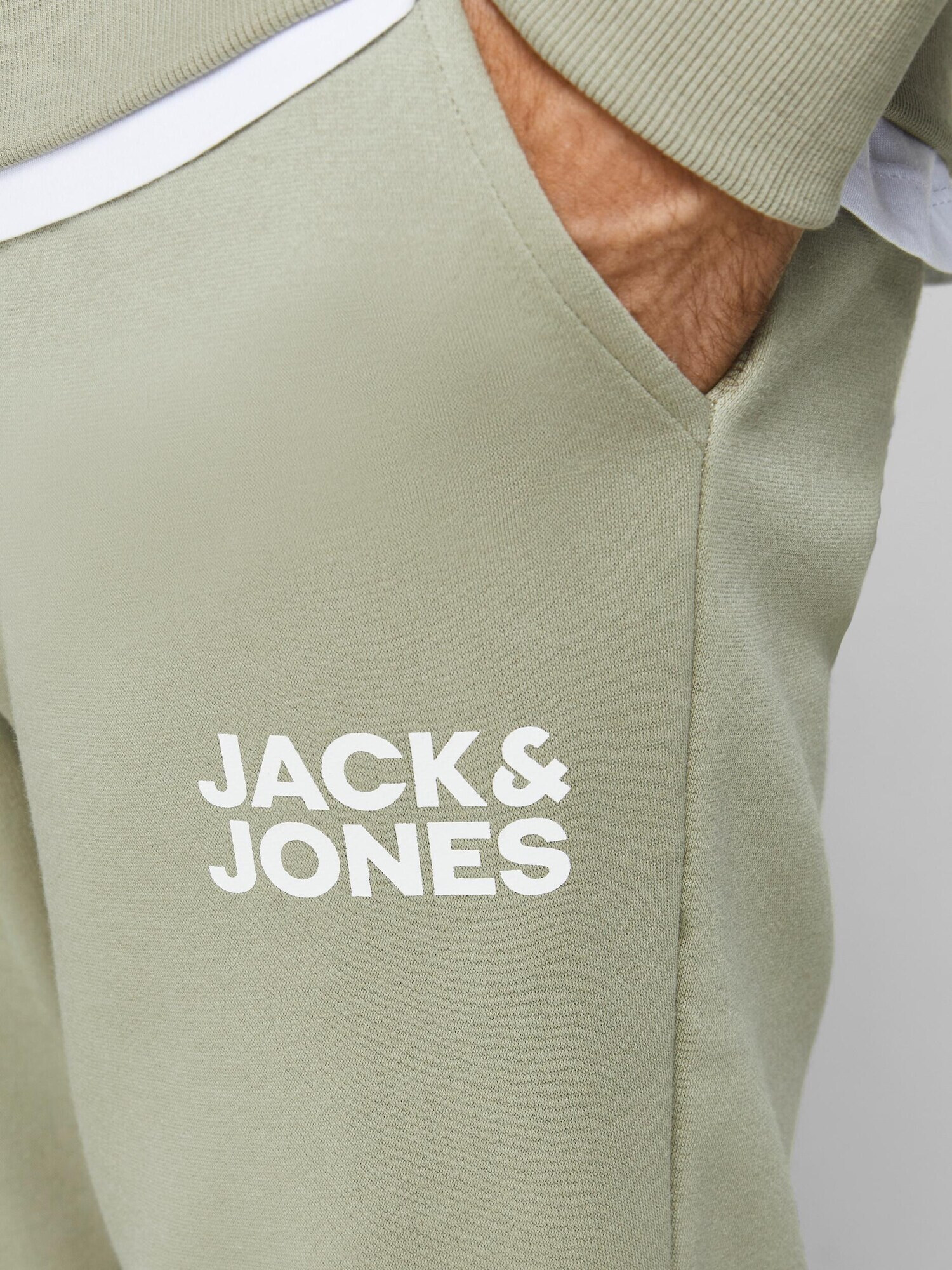 JACK & JONES Pantaloni 'Gordon' verde deschis / alb - Pled.ro