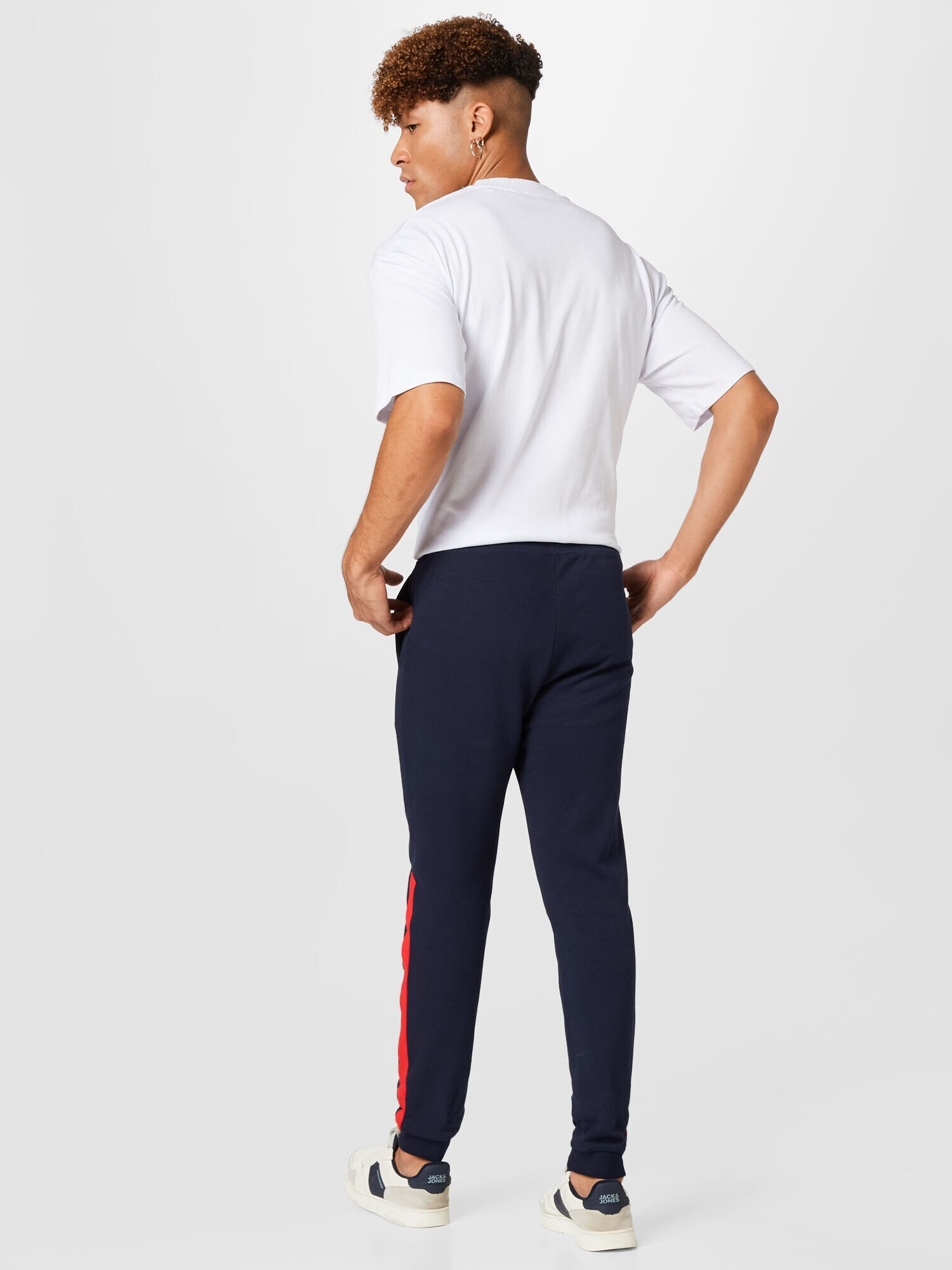 JACK & JONES Pantaloni 'IRON' bleumarin / roșu / alb - Pled.ro