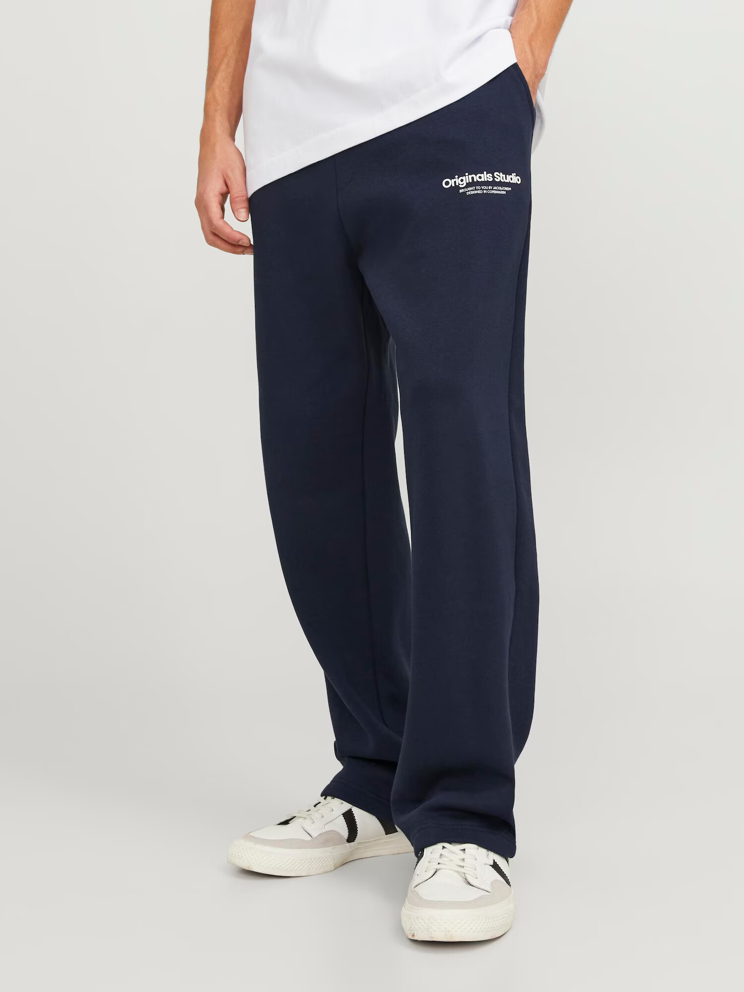 JACK & JONES Pantaloni 'Kane' albastru noapte / alb - Pled.ro