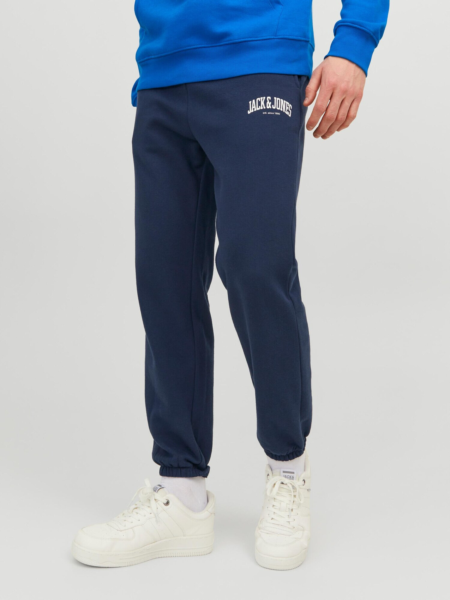 JACK & JONES Pantaloni 'Kane Josh' bleumarin / alb - Pled.ro