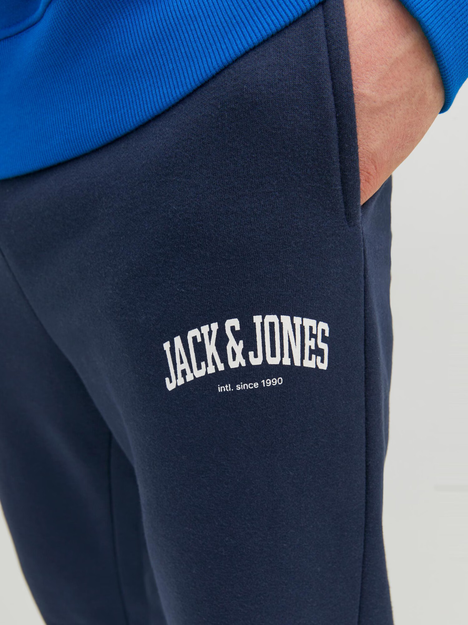 JACK & JONES Pantaloni 'Kane Josh' bleumarin / alb - Pled.ro